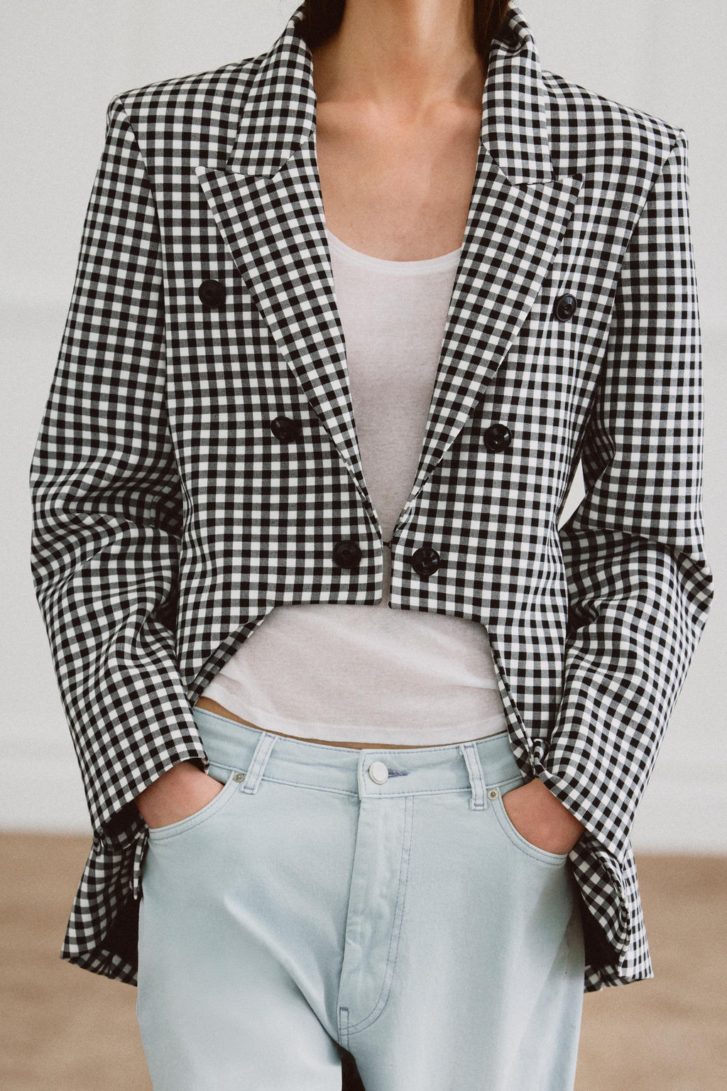 BLAZER ASIM?TRICA ZW COLLECTION / Negro / Blanco - Zara фото 5