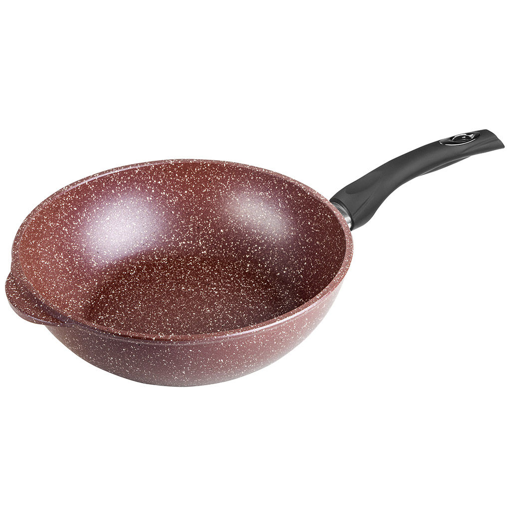 Сотейник с антипригарным покрытием д24см Шоколад, h8,2см, s0,4см, ручка из термостойкого пластика, стеклянная крышка с пароотводом, подарочная упаковка (Россия) - Домашняя мода фото 2