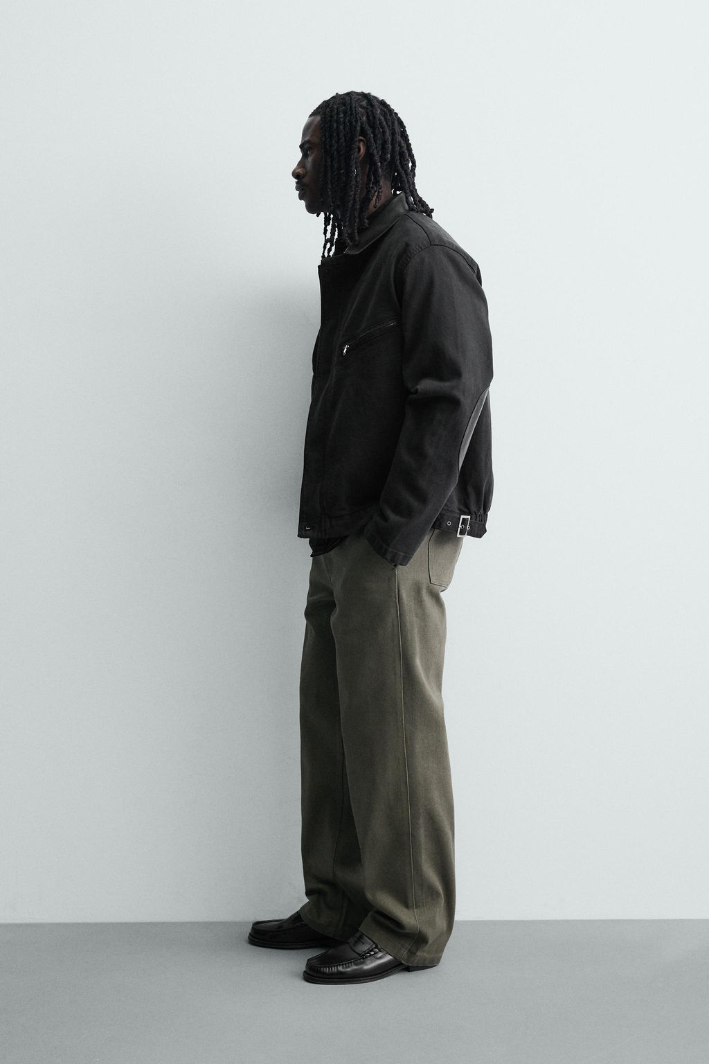 CAZADORA DENIM CUELLO COMBINADO / Negro - Zara фото 4