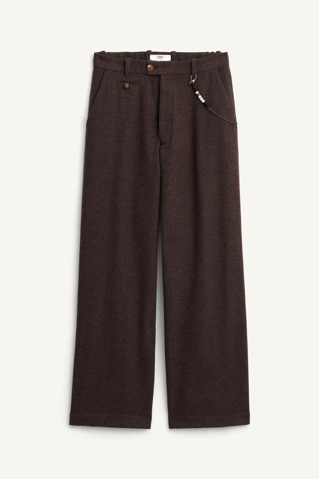 LIMITED EDITION WIDE-LEG WOOL TROUSERS WITH CHAIN - Zara фото 6