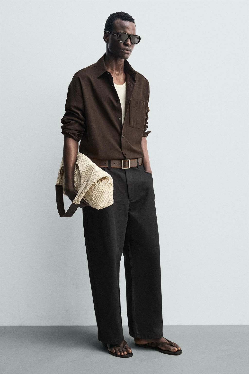 BOLSO SHOPPER TEJIDO / Blanco Crudo - Zara фото 6