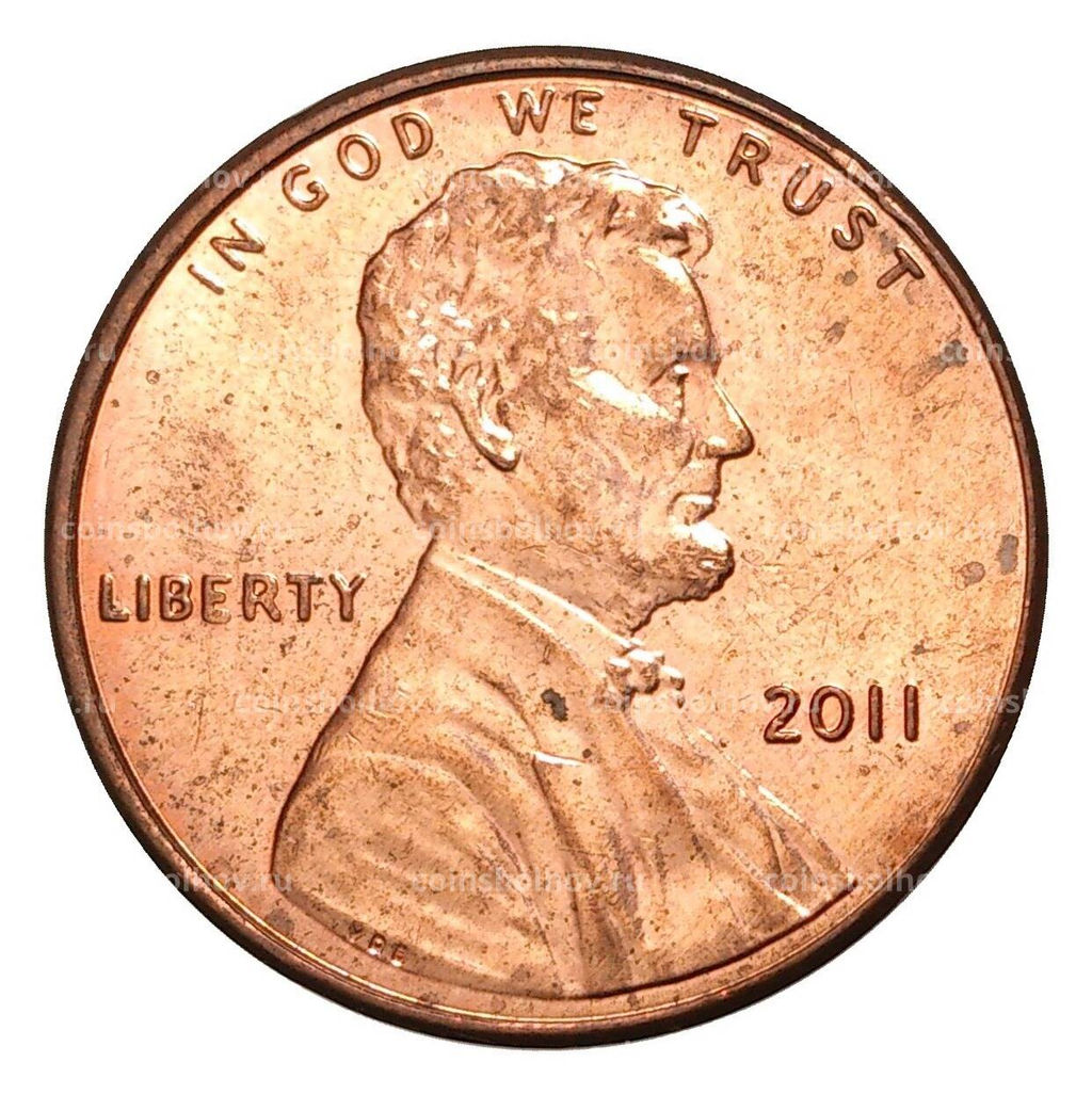 Монета 1 цент 2011 года США