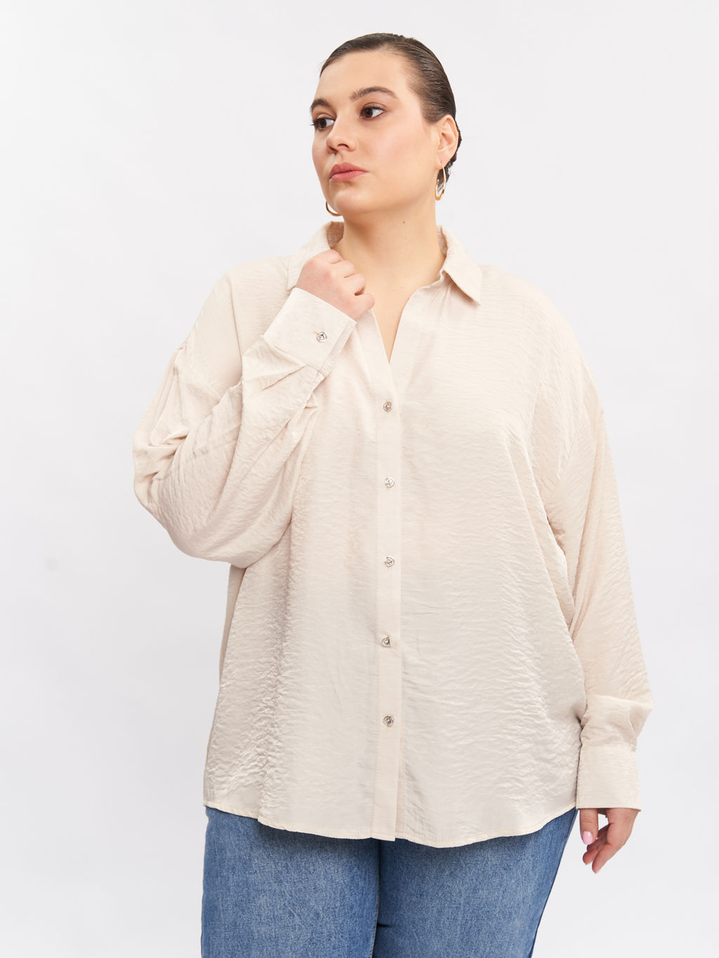 Рубашка из жатой ткани BL11549WHT03 - Артесса фото 8