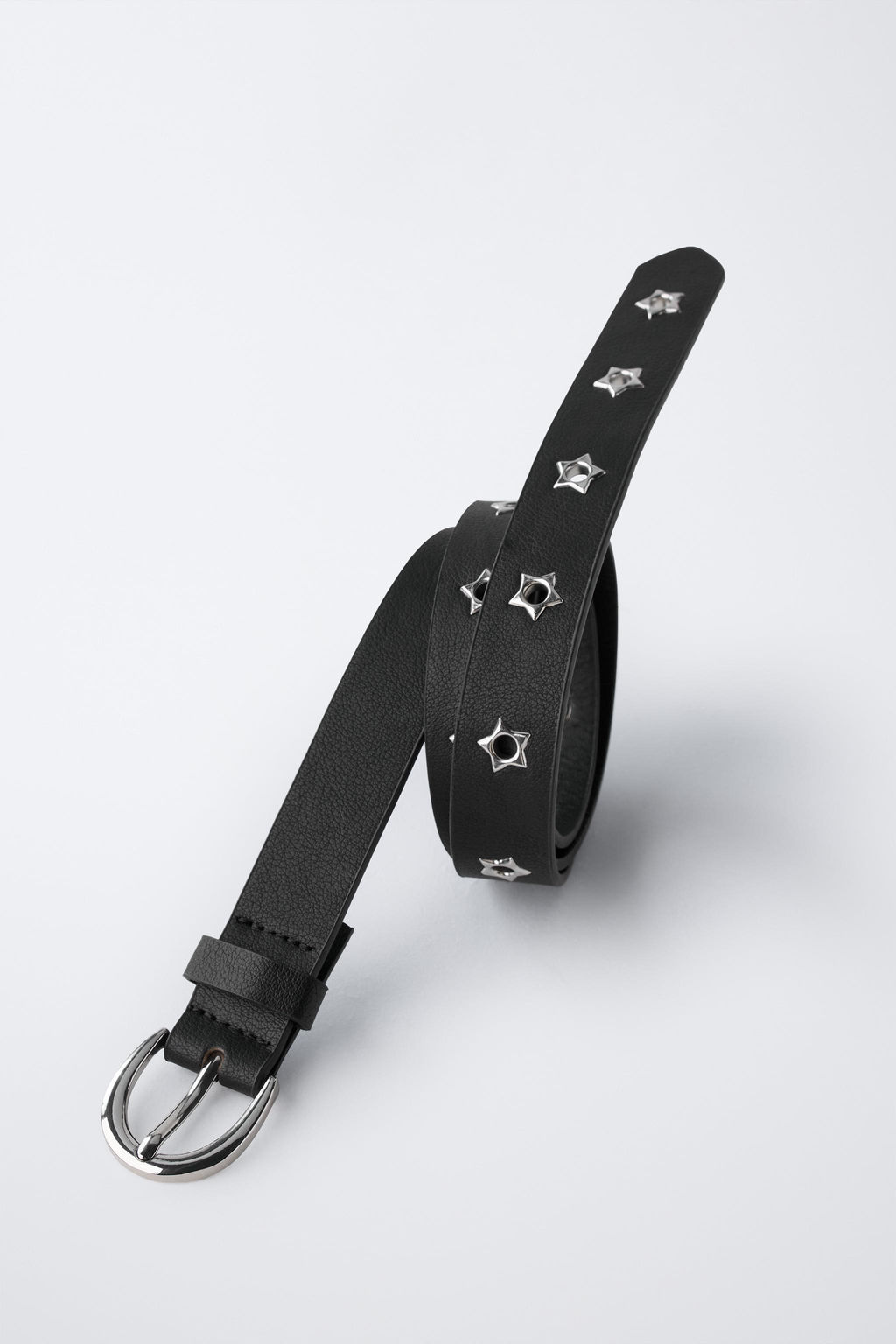 LEATHER EFFECT BELT WITH STAR EYELETS - Zara фото 4