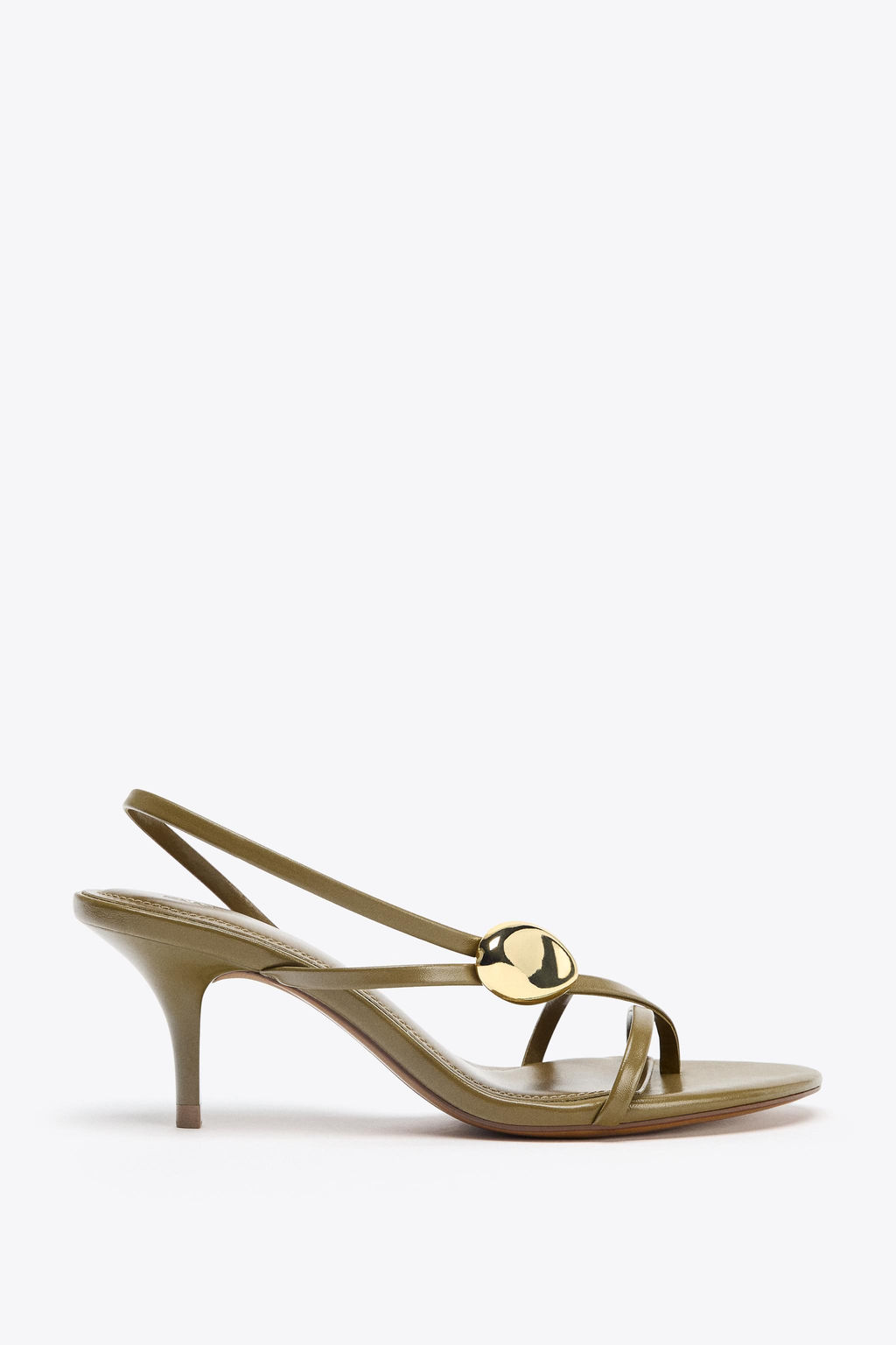 HEELED SANDALS WITH STRAPS AND METAL DETAIL - Zara фото 7