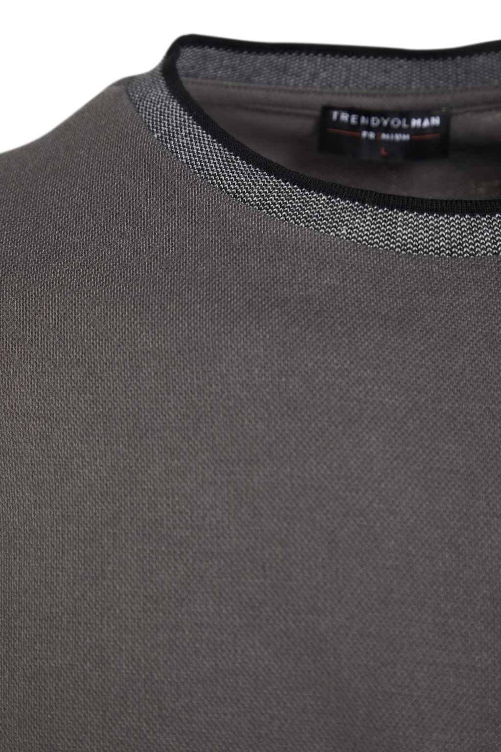 TRENDYOL MAN Premium Tas Oversize/Genis Kesim Triko Bantl? Dokulu Pike T-Shirt TMNSS23TS00079 - Trendyolmilla фото 15