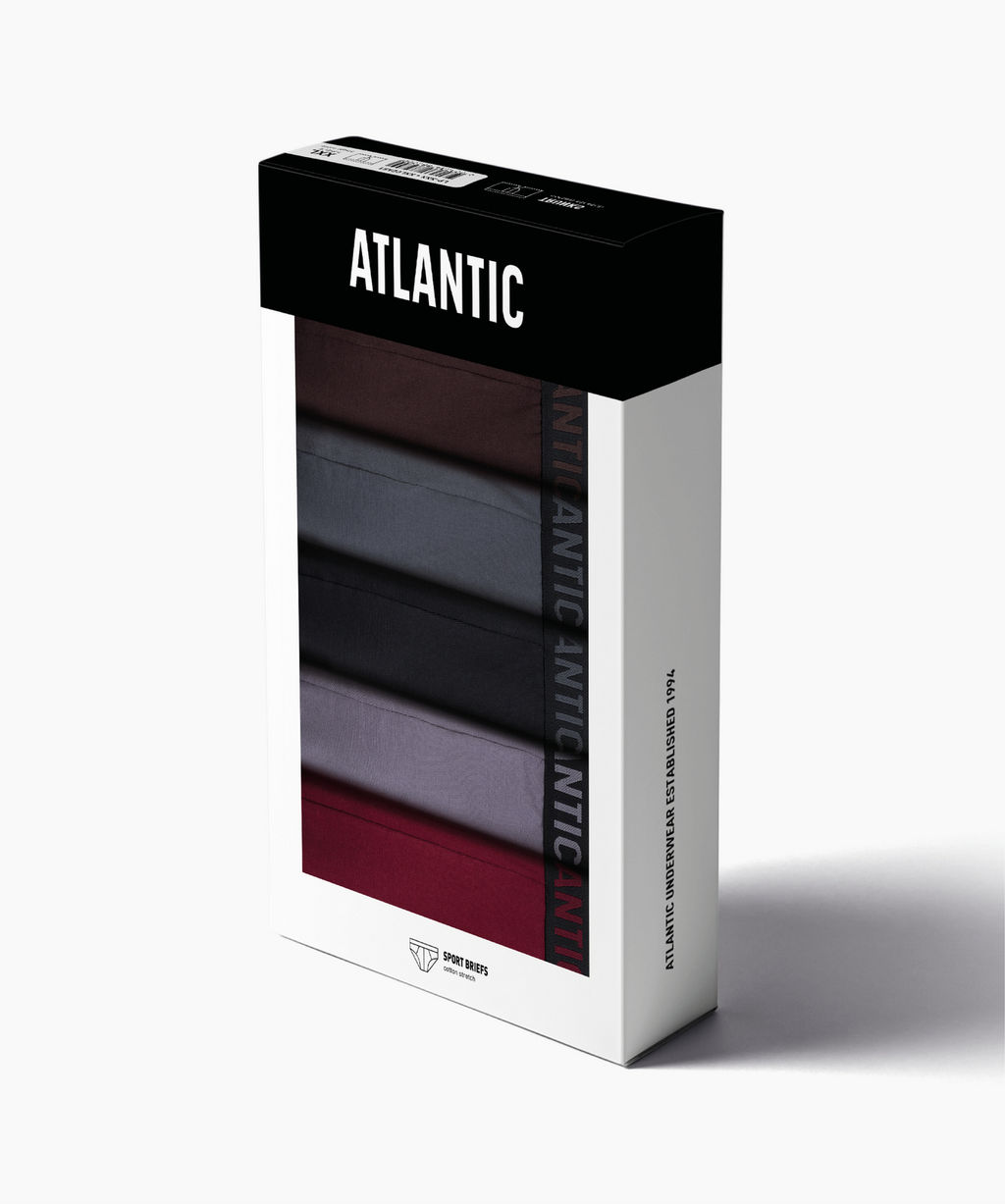 ATLANTIC 5SMP-004 Трусы спорт Solid - набор (5 шт.) коричневый + графитовый + черный + фиолетово-серый + каберне фото 9