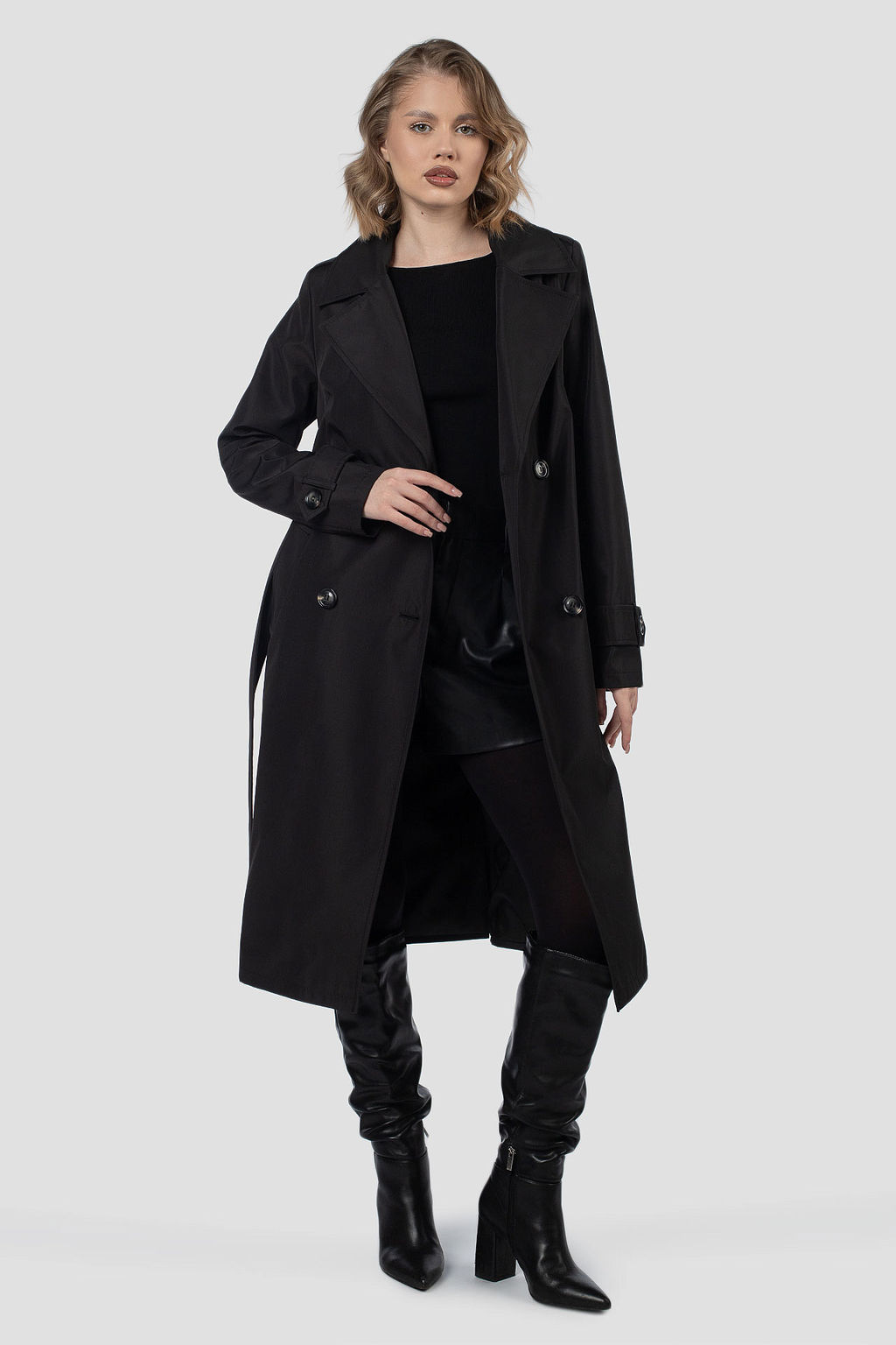 03-3426 Плащ женский (пояс) - El podio фото 3