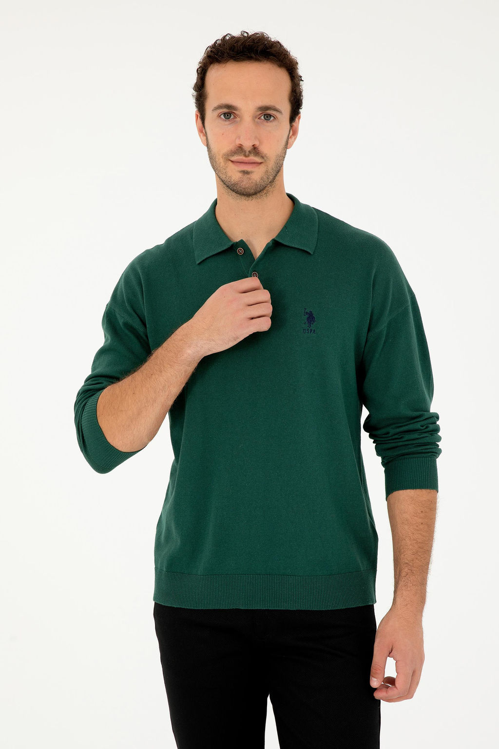 Erkek Koyu Ye_il Basic Kazak