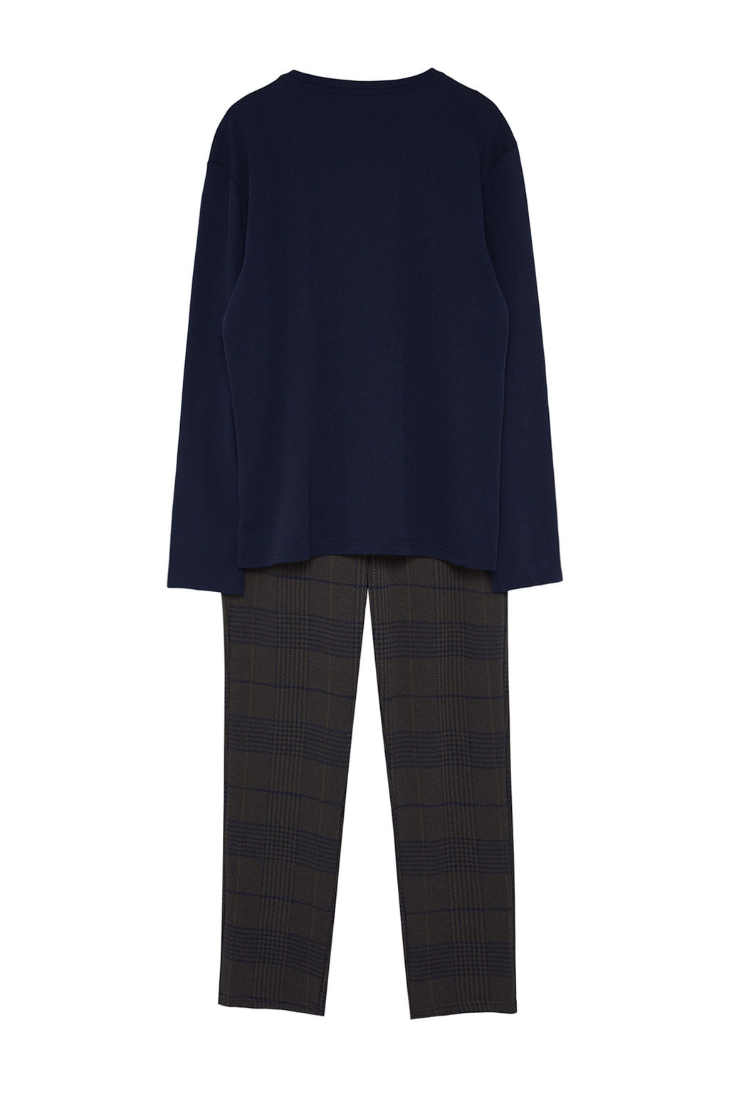 TRENDYOL MAN Lacivert - Haki Regular Fit Ekose Orme Pijama Tak?m? TMNAW24PT00014 - Trendyolmilla фото 8