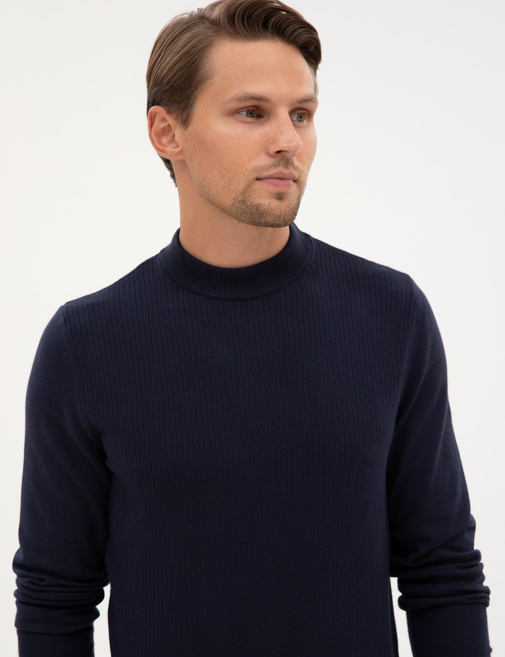 Lacivert Slim Fit _eyrek Yaka Triko Kazak - Pierre cardin фото 2