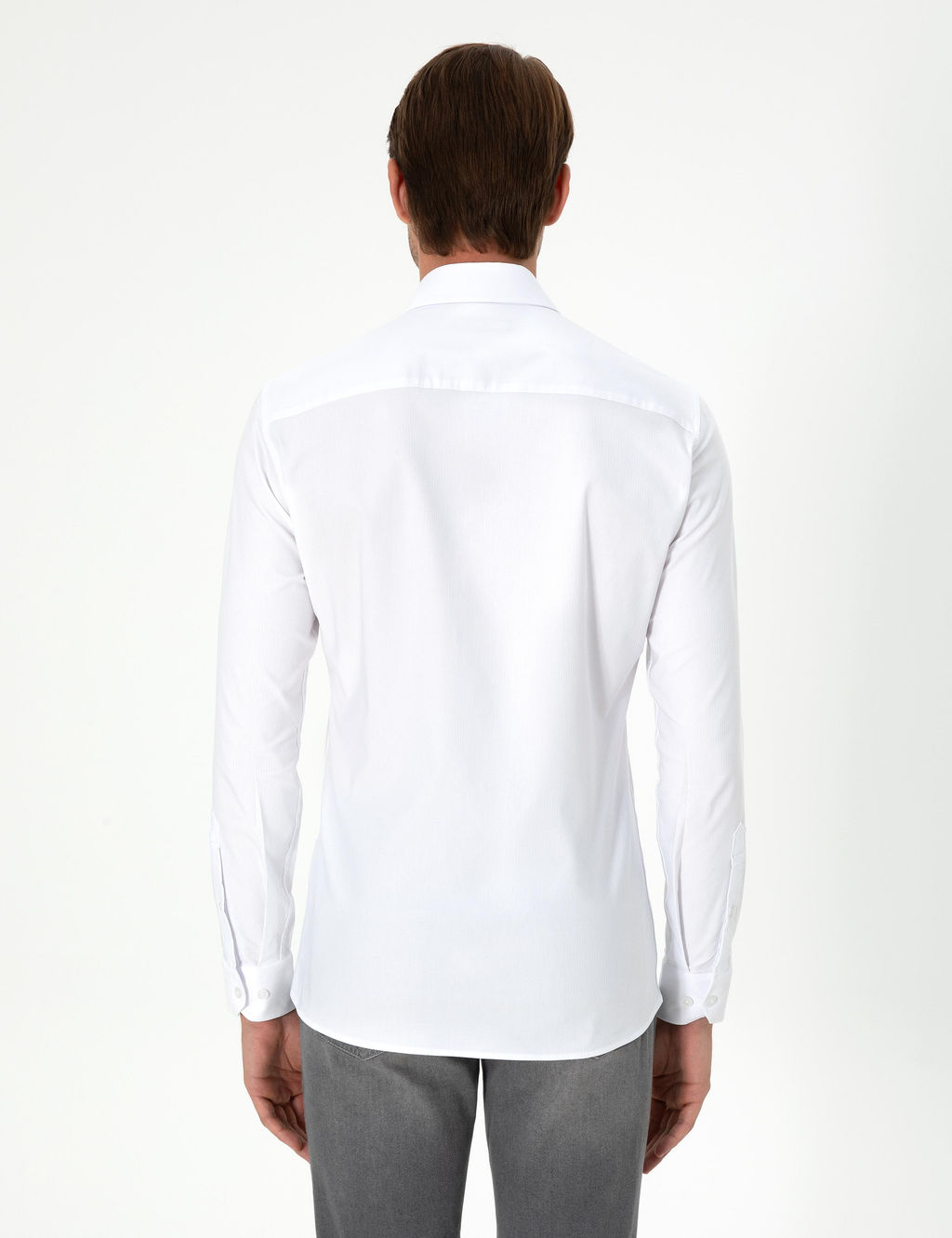 Рубашка Slim Fit белая с длинным рукавом