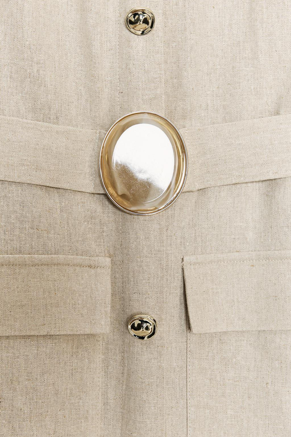 LINEN BLEND BUCKLE MIDI DRESS - Zara фото 6