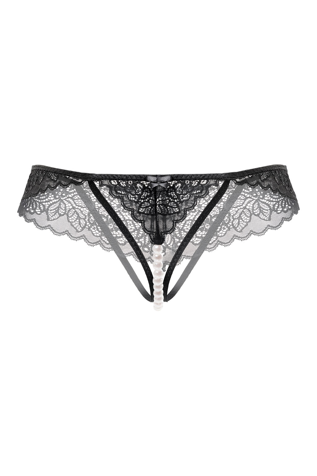 Трусы Eromantica, Freya, с бусами, черные, 54-56  фото 2