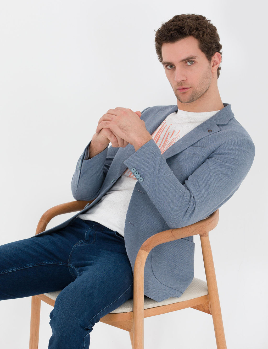 Синяя зауженная куртка - Cacharel фото 3