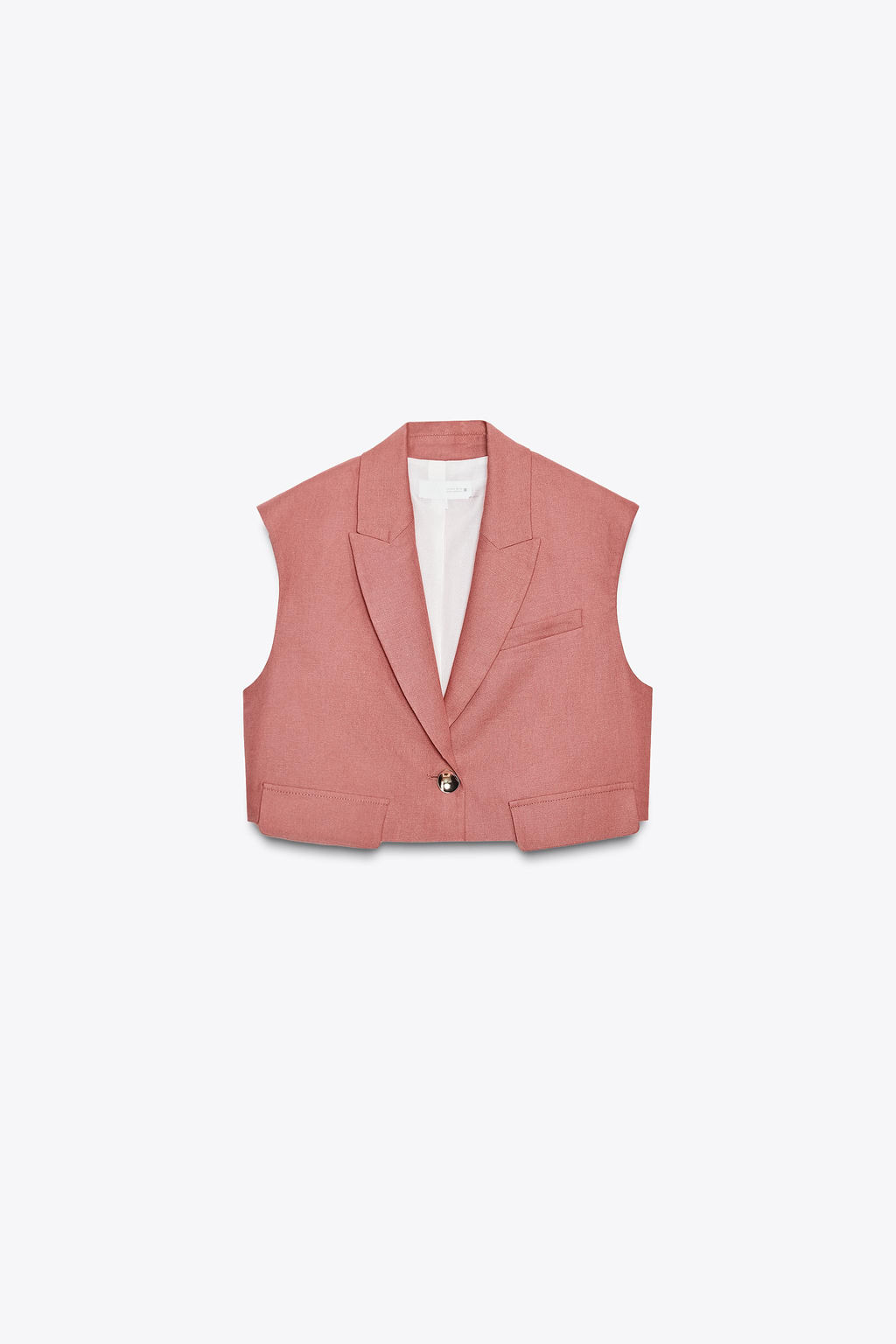 SHORT WAISTCOAT WITH LINEN FLAPS - Zara фото 4