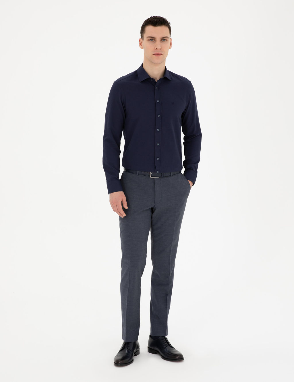 Lacivert Slim Fit Arm_rl_ Uzun Kollu G_mlek