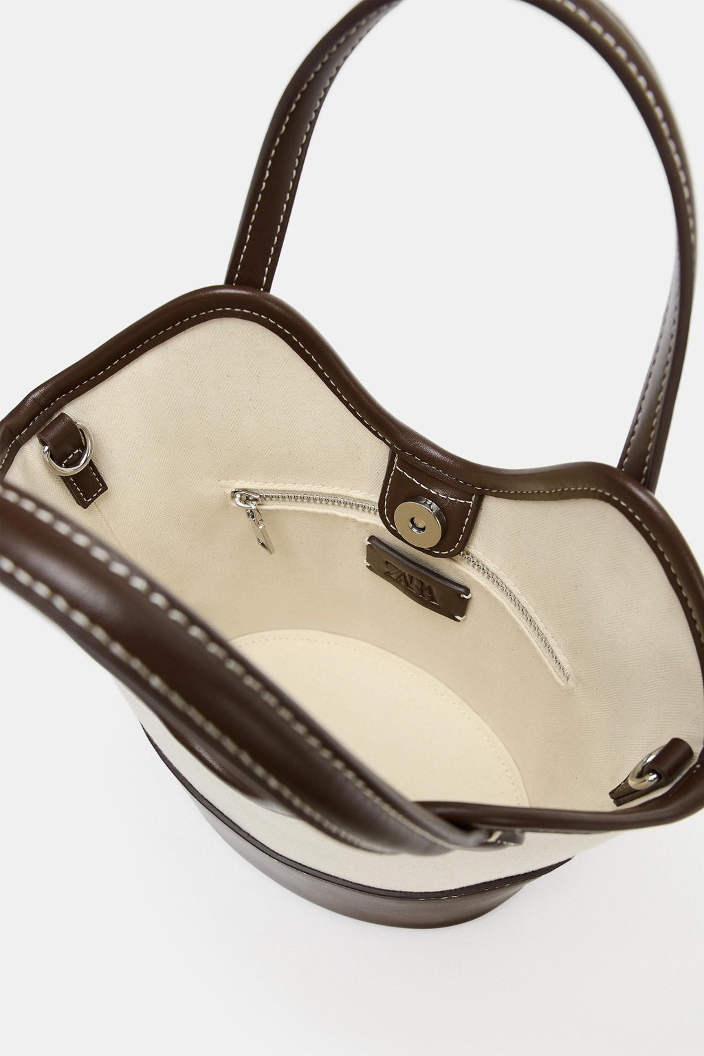 BOLSO COMBINADO CANVAS / Beige claro - Zara фото 6