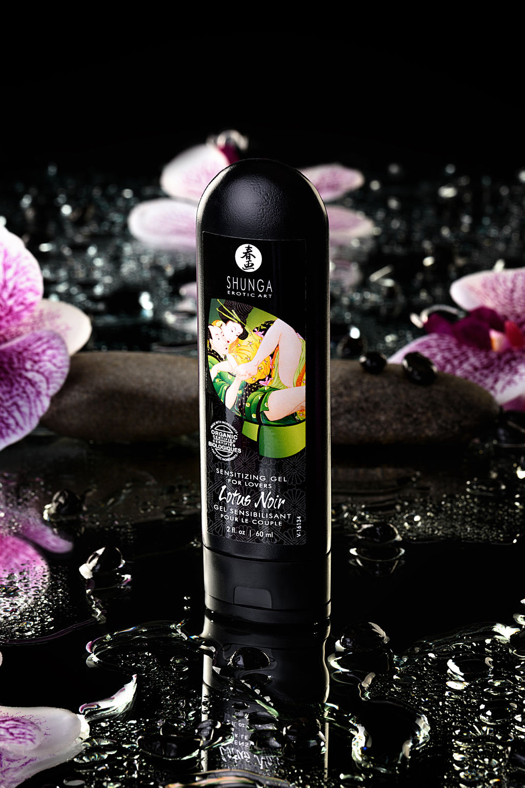 Возбуждающий гель для влюбленных Shunga Lotus Noir, уникальная формула с L-аргинином, 60 мл.