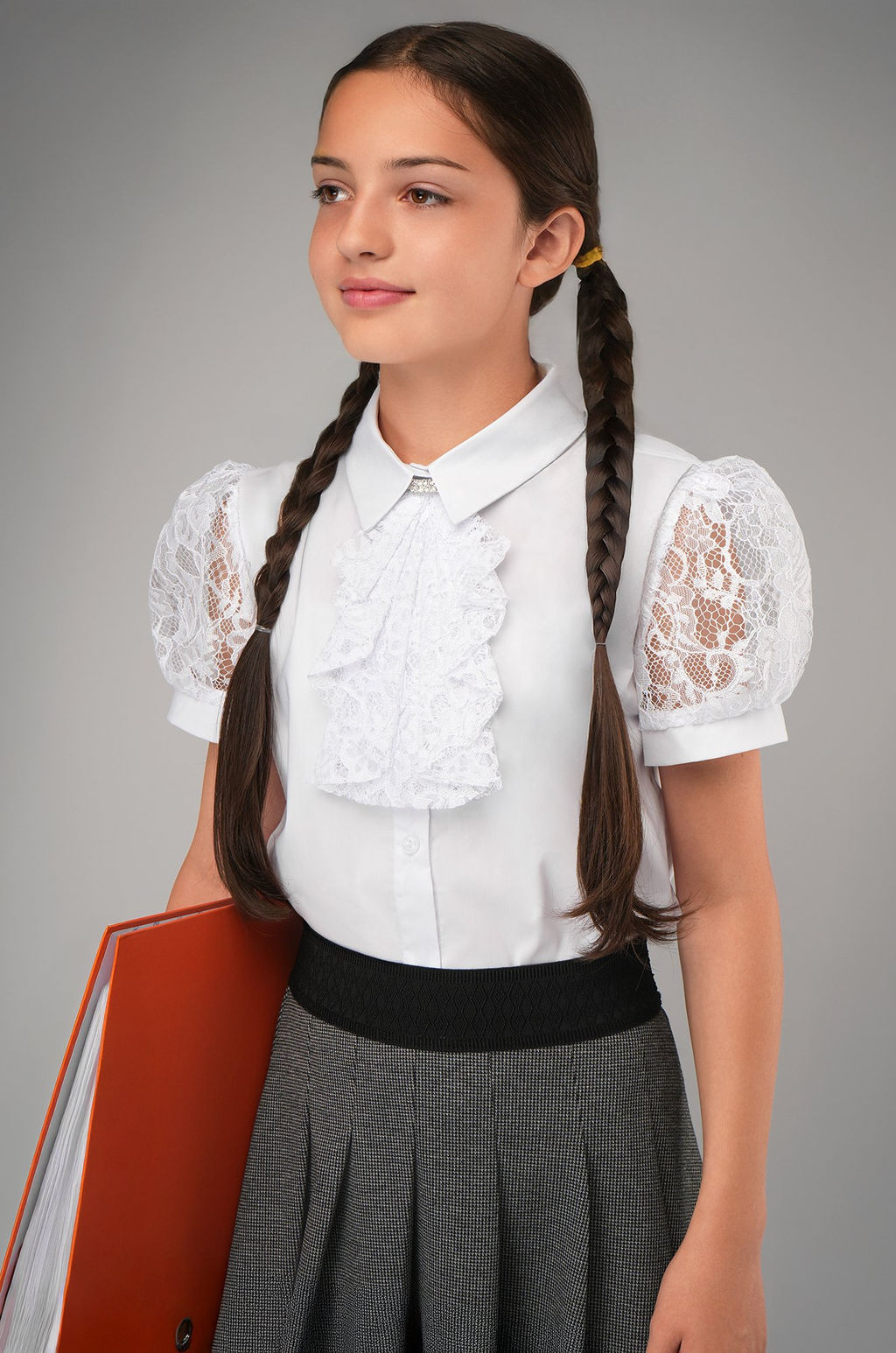 Нарядная блузка для девочки с коротким рукавом Happyfox