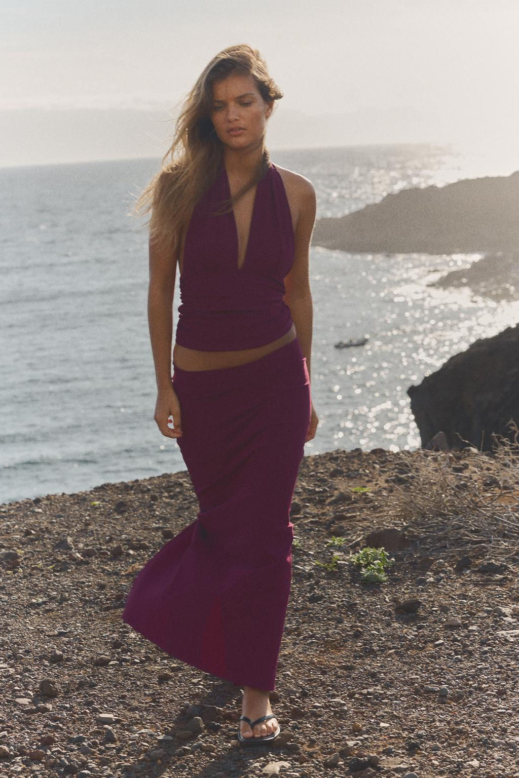 GATHERED HALTERNECK TOP - Zara фото 6