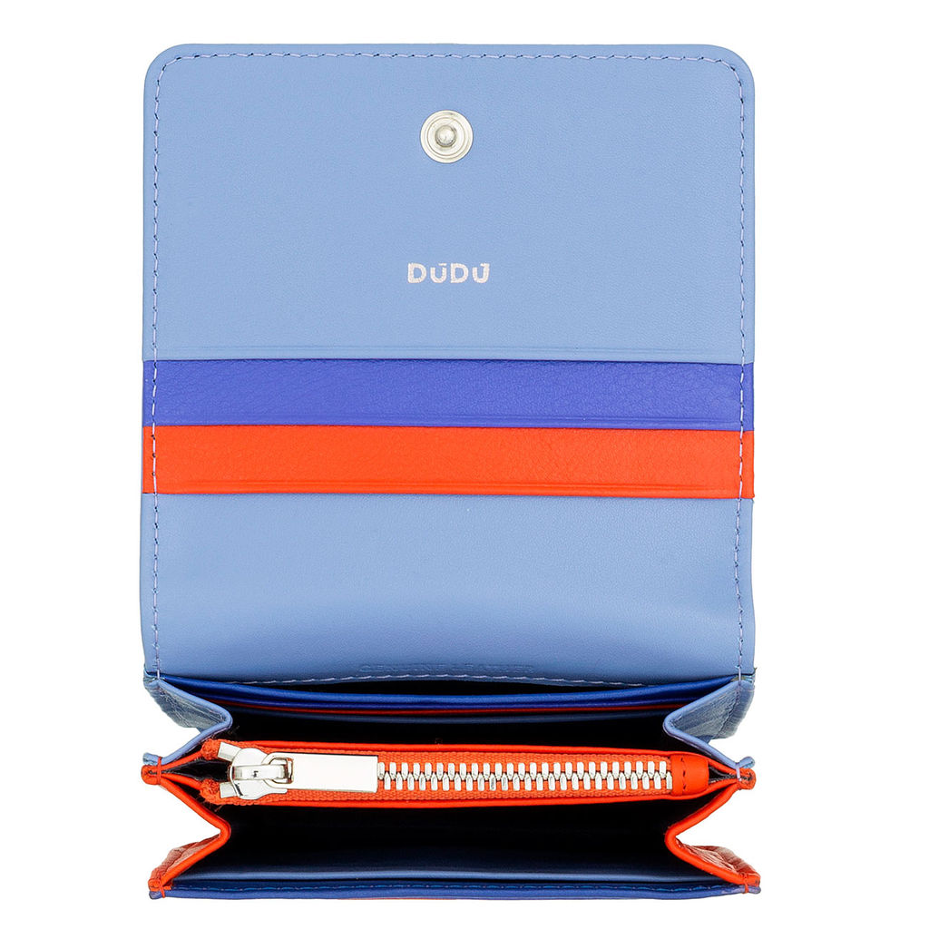 Итальянский кожаный кошелек DuDu серии Flores | пастельно-голубой - Dudubags фото 5