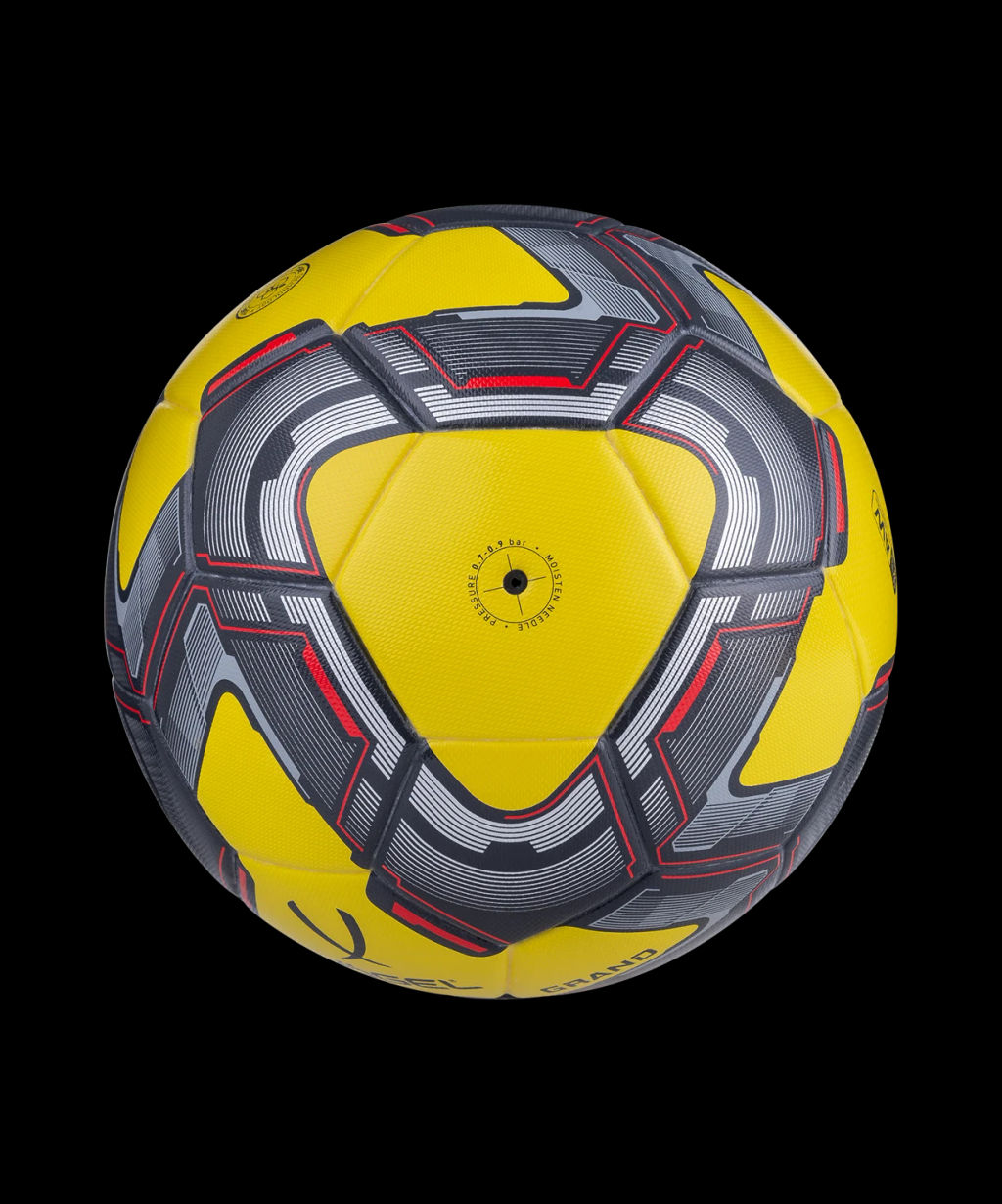 Мяч футбольный JOGEL Grand №5, желтый/серый/красный  фото 6