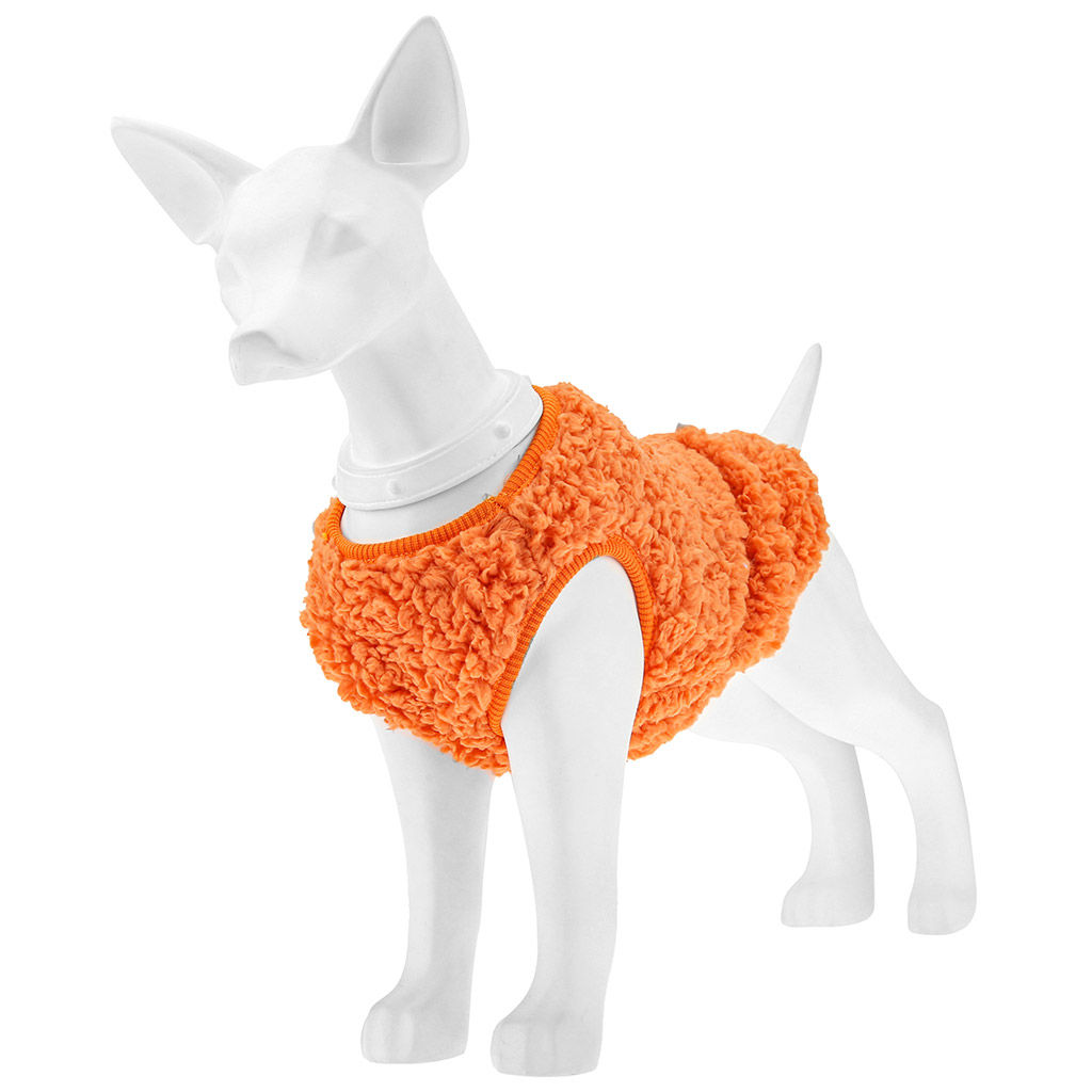 Пэт тойс (Pet toys) Одежда для собаки Жилетка с декором - лев, р-р 2XL, длина спинки 34см/обхват груди 42см/обхват шеи 22см, цвет-оранжевый, искусственный мех (100% полиэстер) (Китай) - Домашняя Мода фото 4