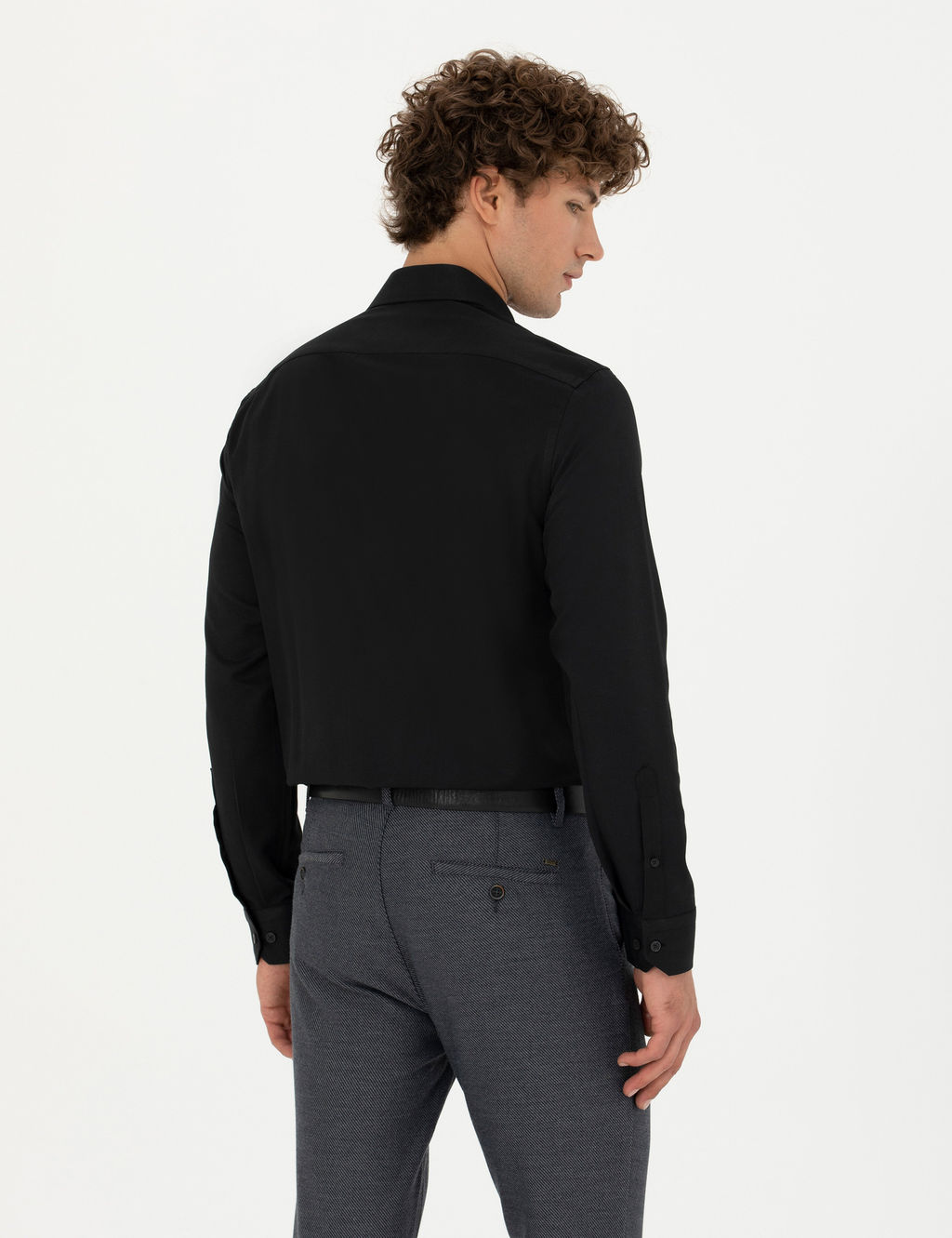 Siyah Slim Fit Uzun Kollu G_mlek