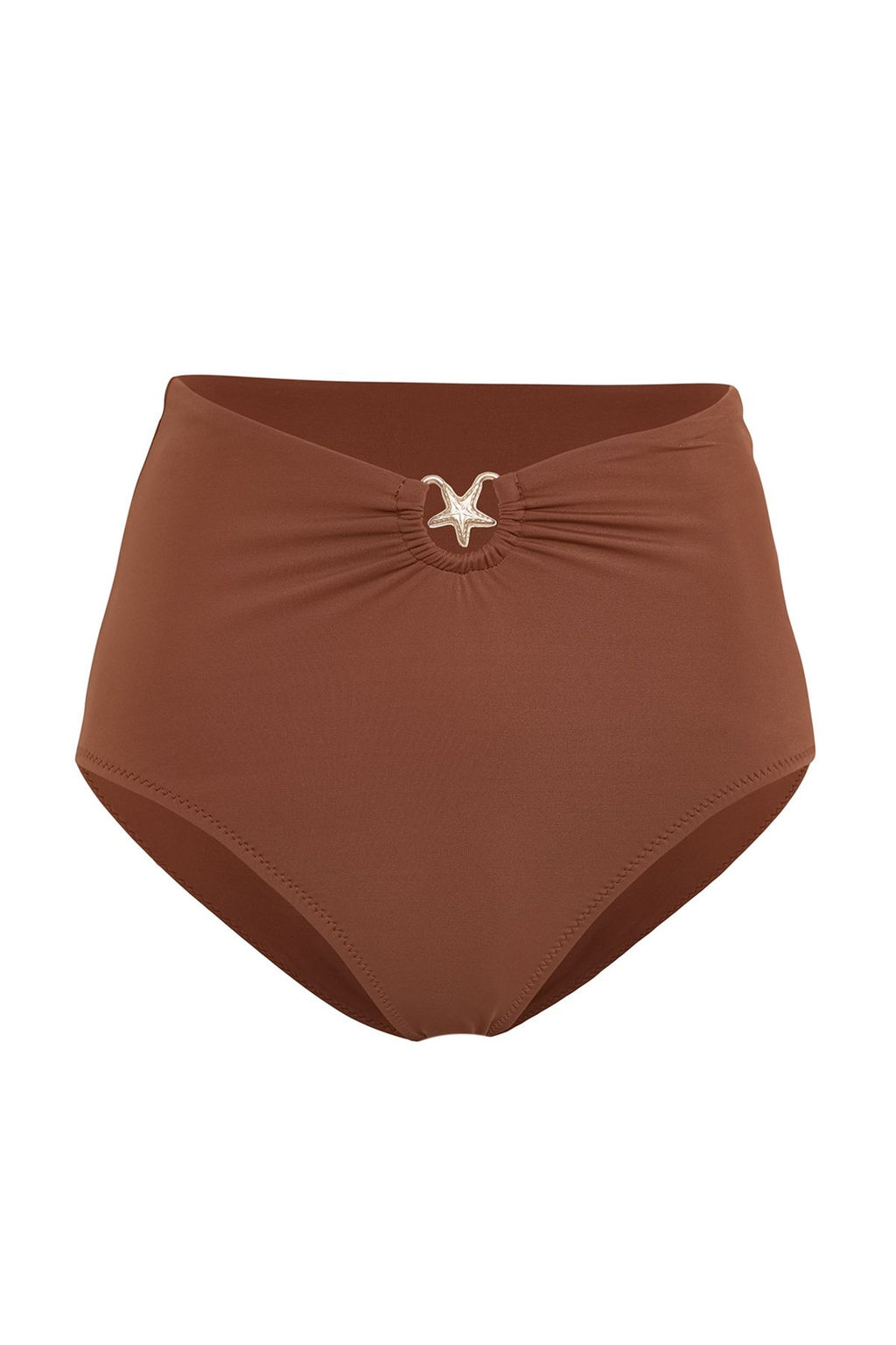 Kahverengi Premium Aksesuarl? Yuksek Bel Hipster Bikini Alt? TBESS24BA00127