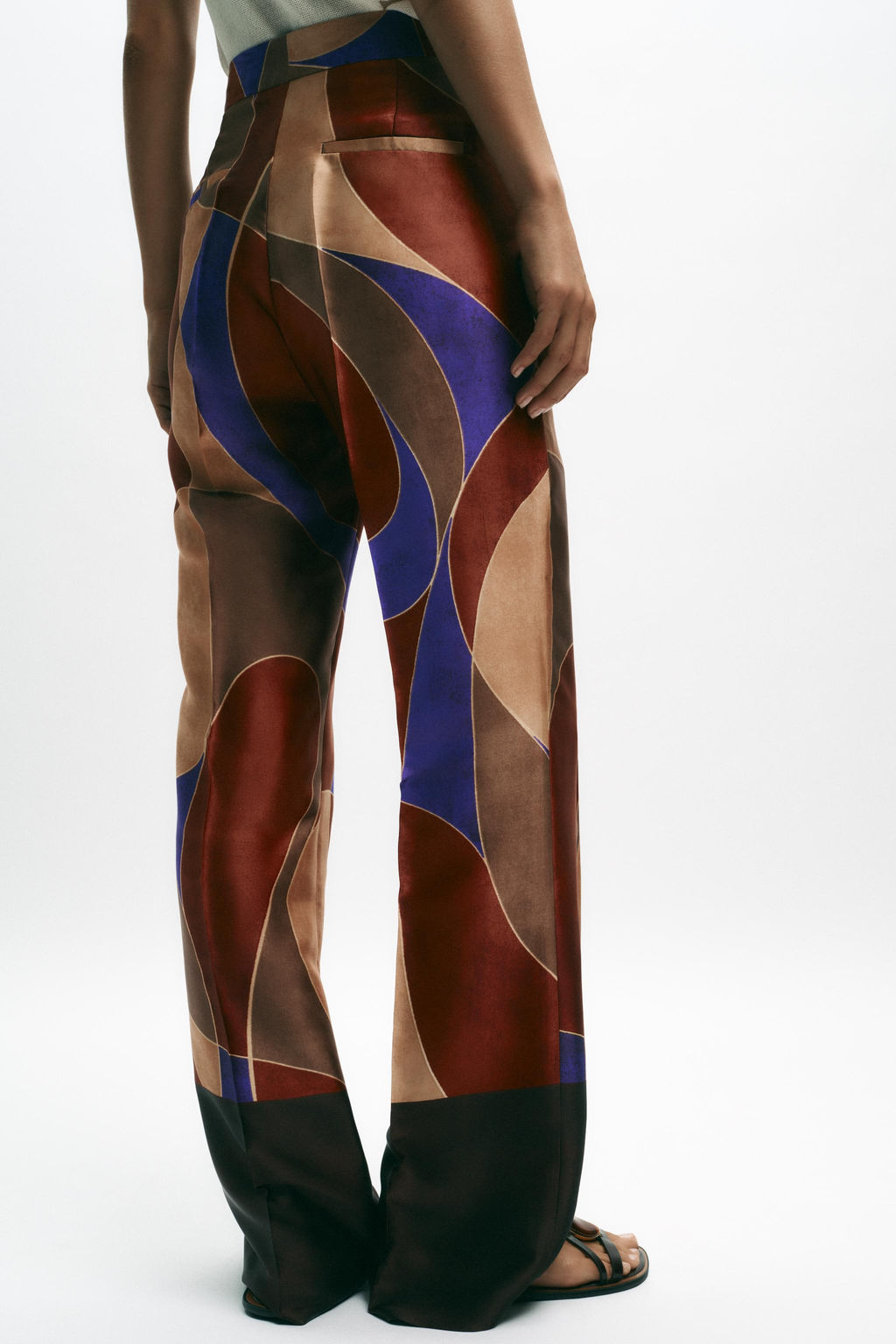 PRINTED SATIN TROUSERS - Zara фото 8