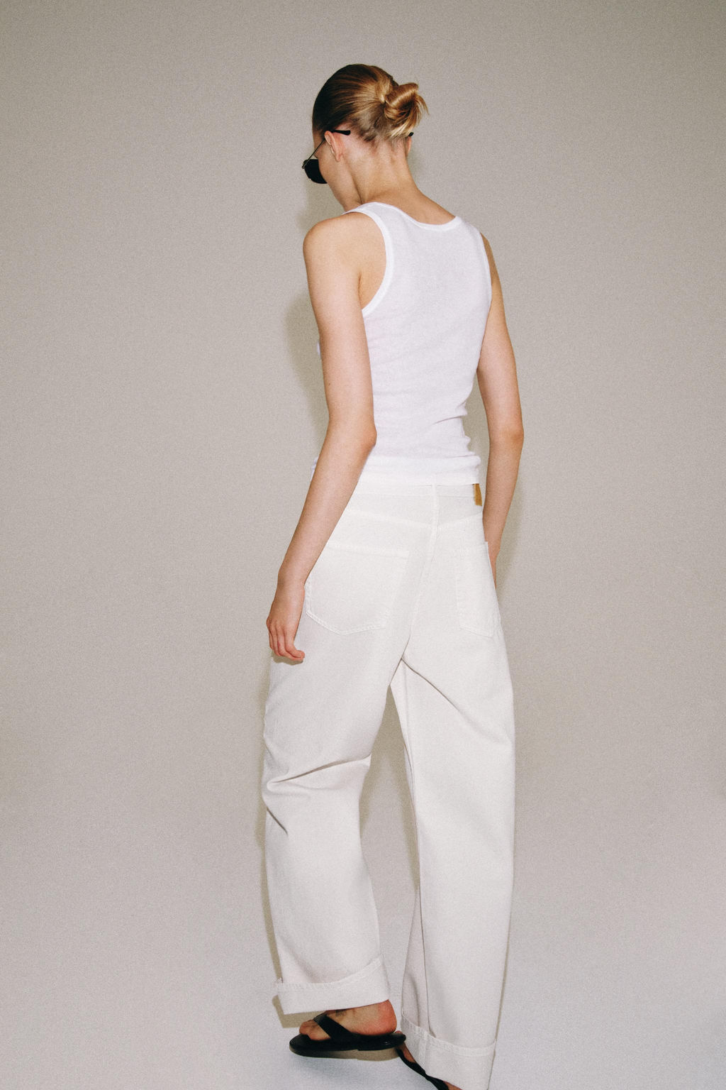 JEANS ZW COLLECTION BAGGY TIRO MEDIO / Blanco roto - Zara фото 5