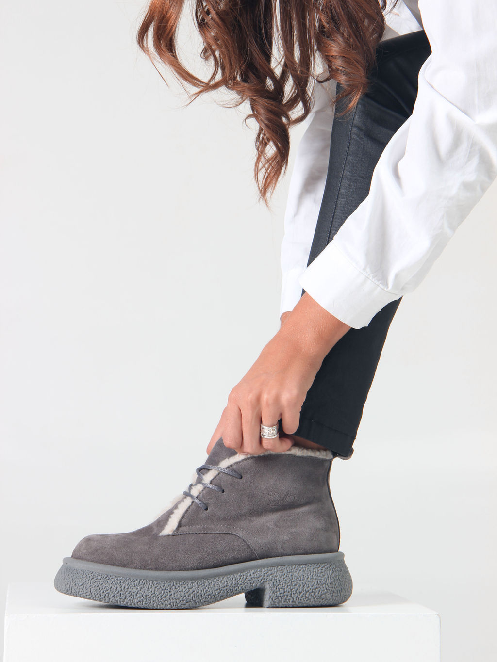 Ботинки EDART 308.агата gr. серый замок замша/шерсть - Ed'art фото 11