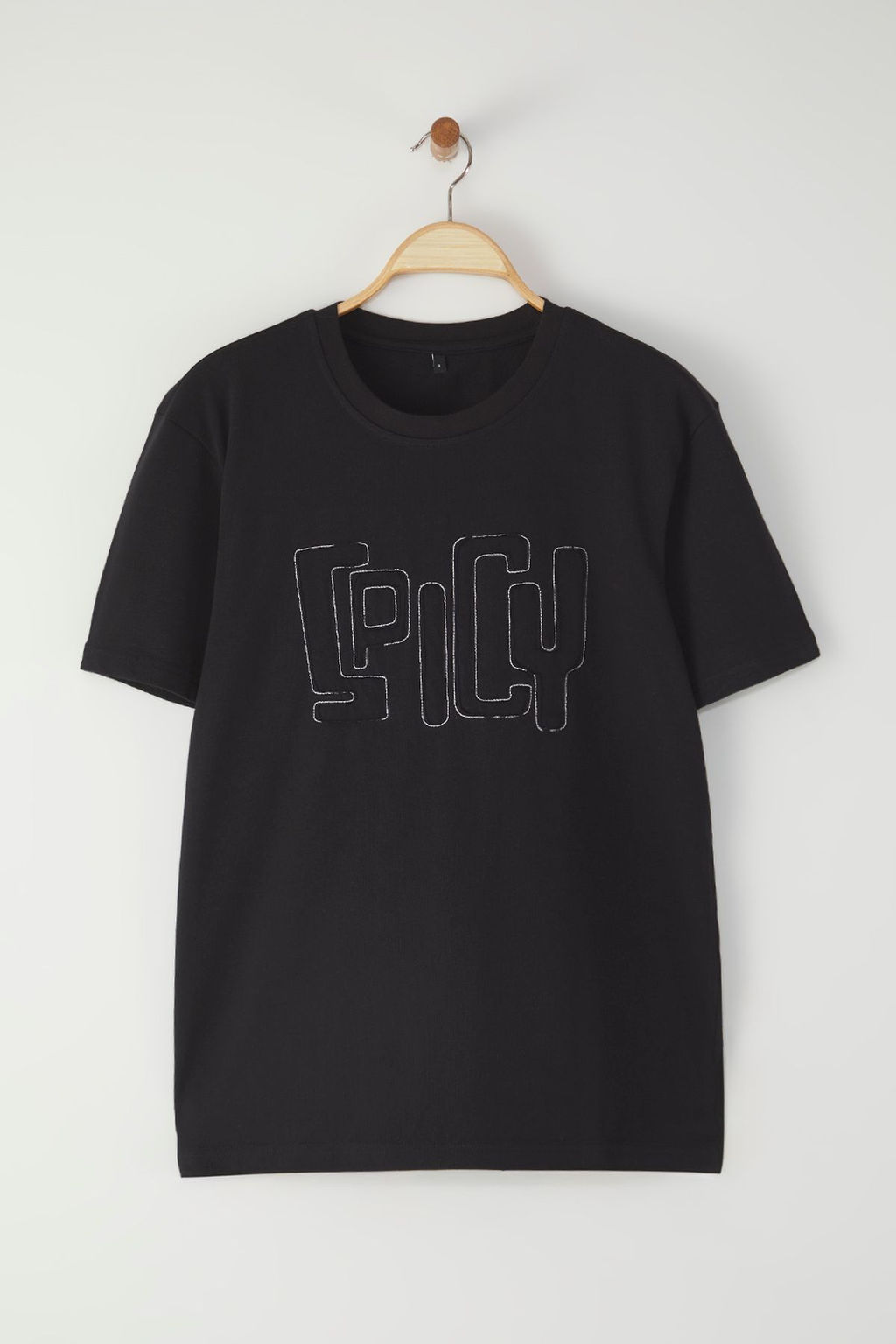 TRENDYOL MAN Siyah Regular/Normal Kesim Spicy Yaz? Nak?sl? %100 Pamuk T-Shirt TMNSS25TS00103 - Trendyolmilla фото 2