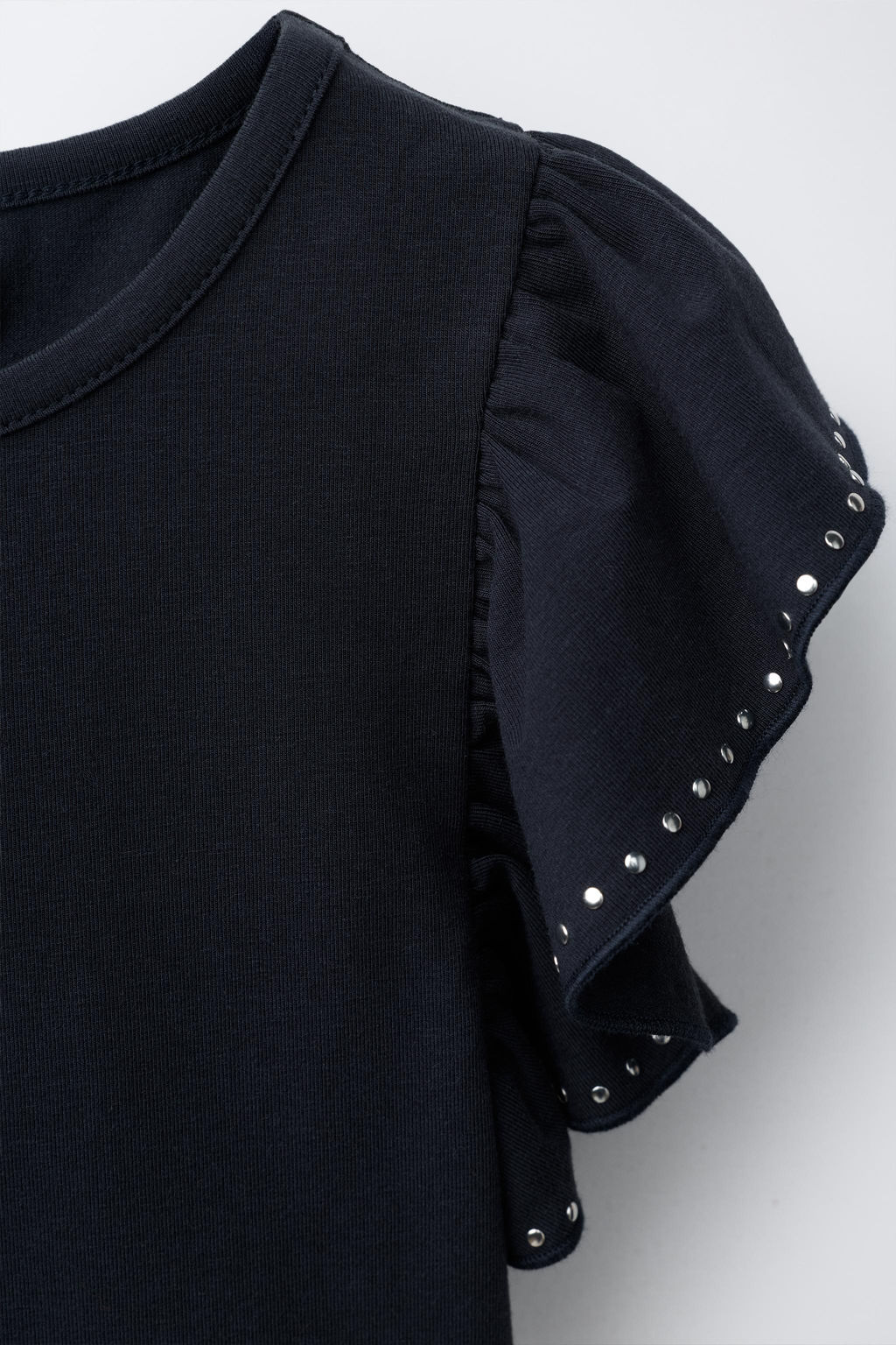 BODY VOLANTE Y TACHAS CON MODAL / Antracita oscuro - Zara фото 3