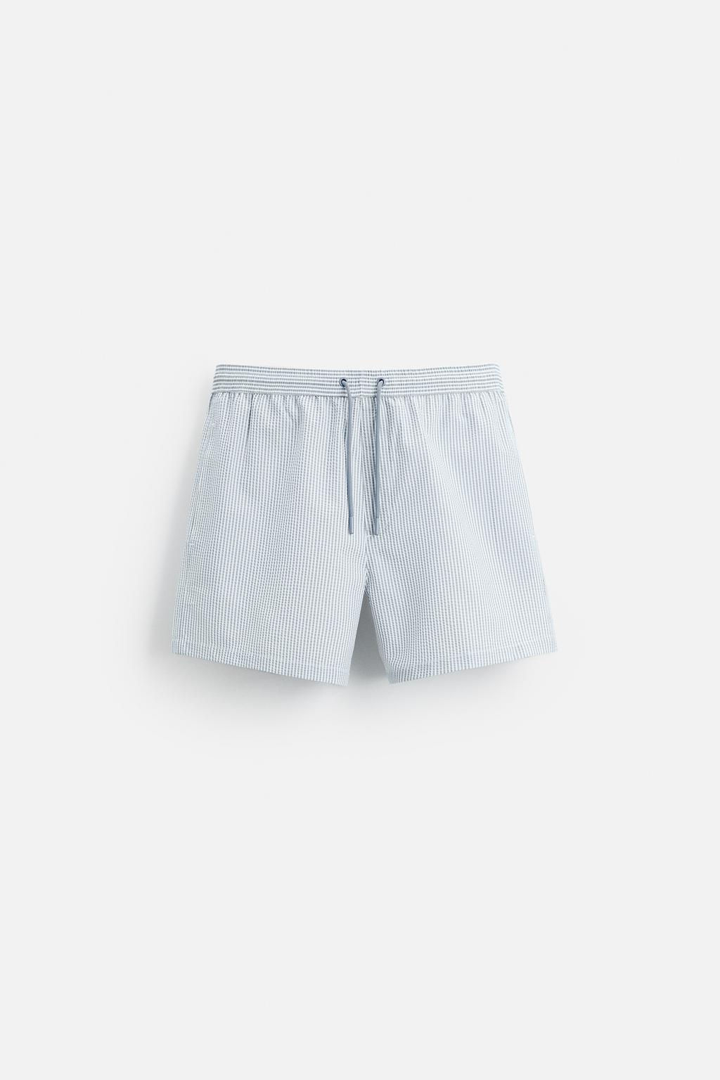 SEERSUCKER MID-LENGTH SWIMMING TRUNKS - Zara фото 17