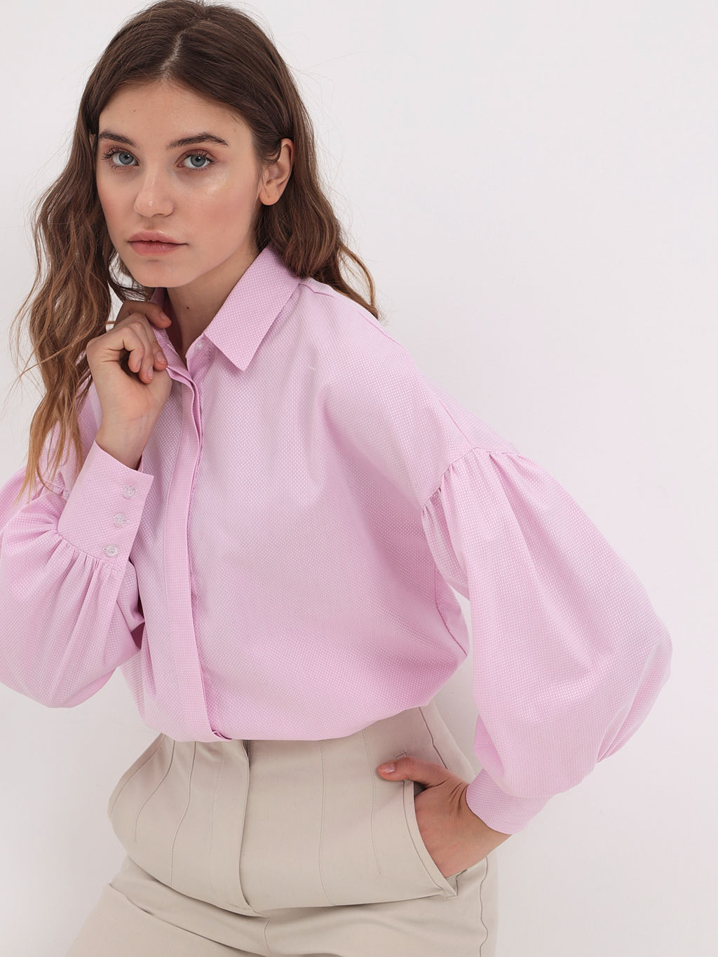 Блузка женская дл. рук. KATHARINA KROSS KK-B-006P-розовый  фото 6