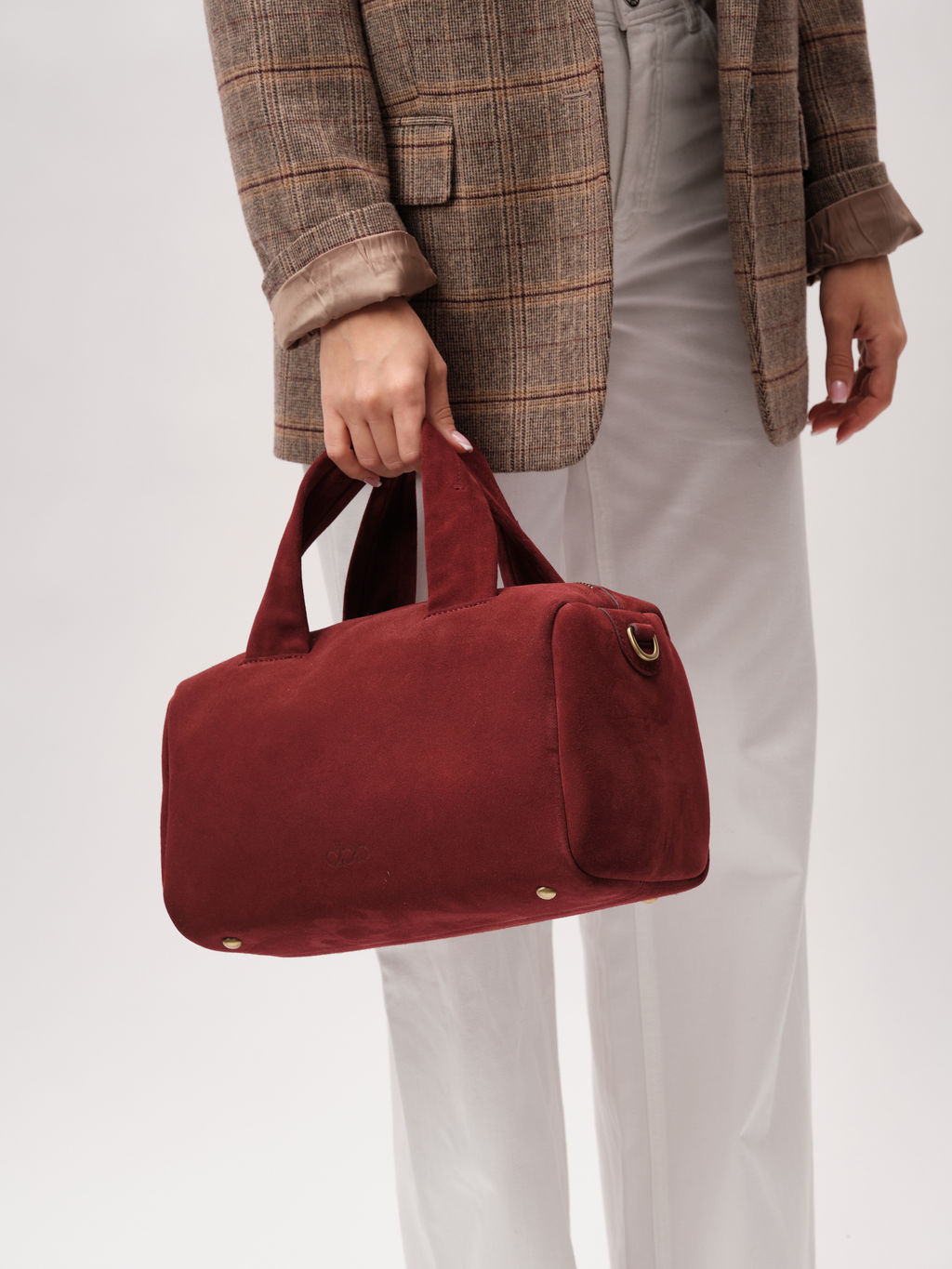 Замшевая сумка Bowling DBR 31378 красное вино  фото 7