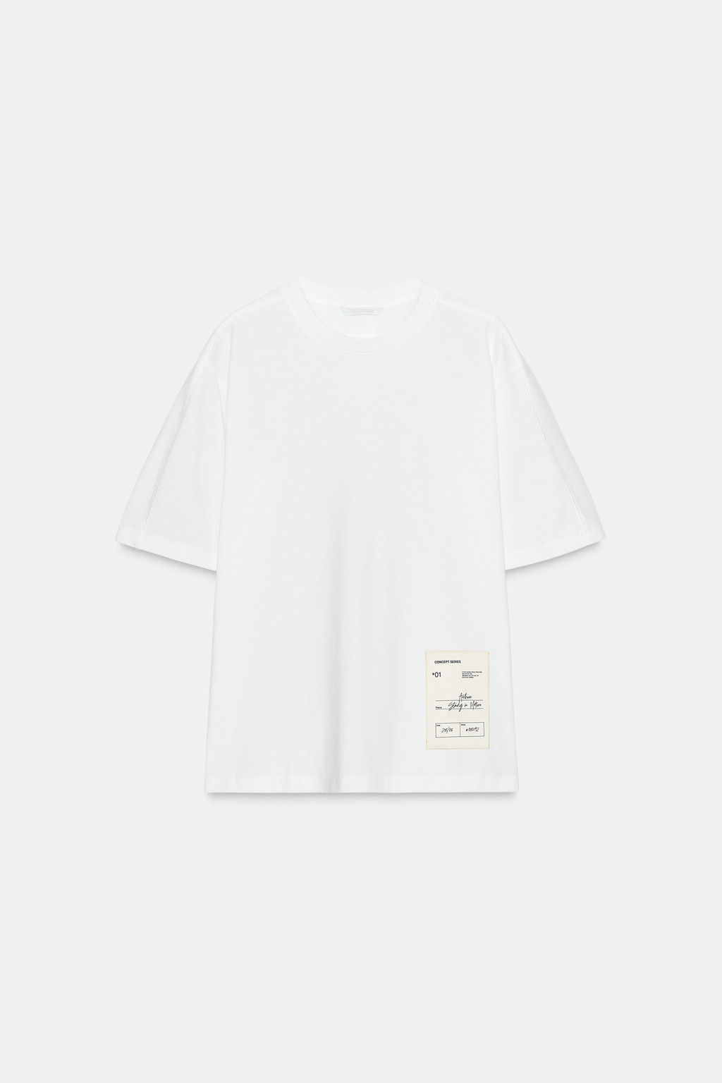 REGULAR FIT LABEL T-SHIRT - Zara фото 9