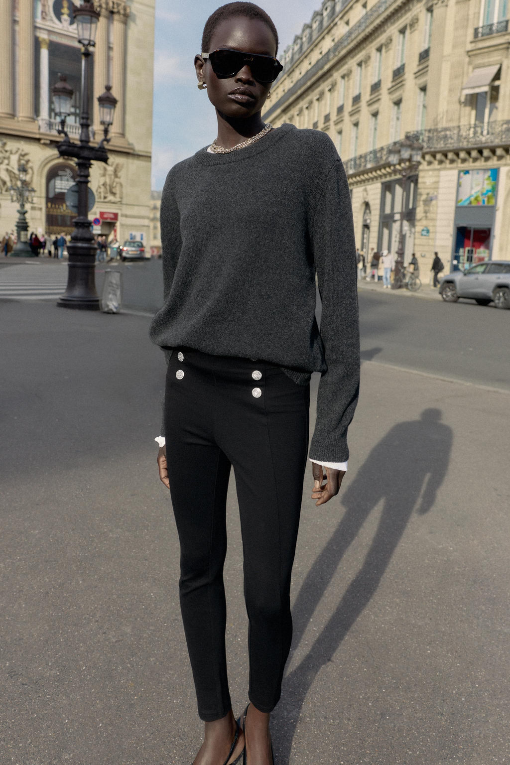 RHINESTONE BUTTON LEGGINGS - Zara фото 5