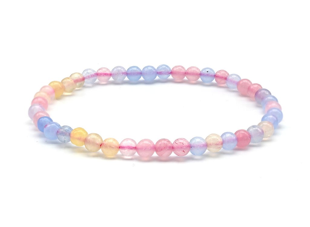 Браслет из кварца тонированного шарик 4мм цвет берилл