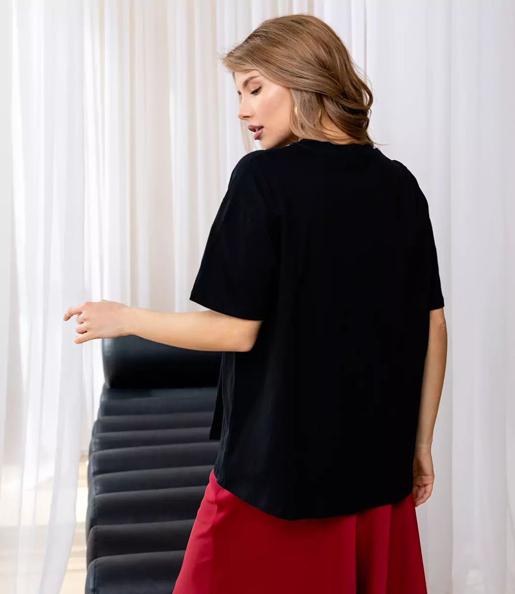 Футболка #КТ6646, чёрный - Dommod фото 3