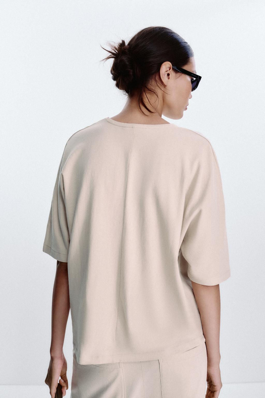 OVERSIZED TEXTURED T-SHIRT - Zara фото 6