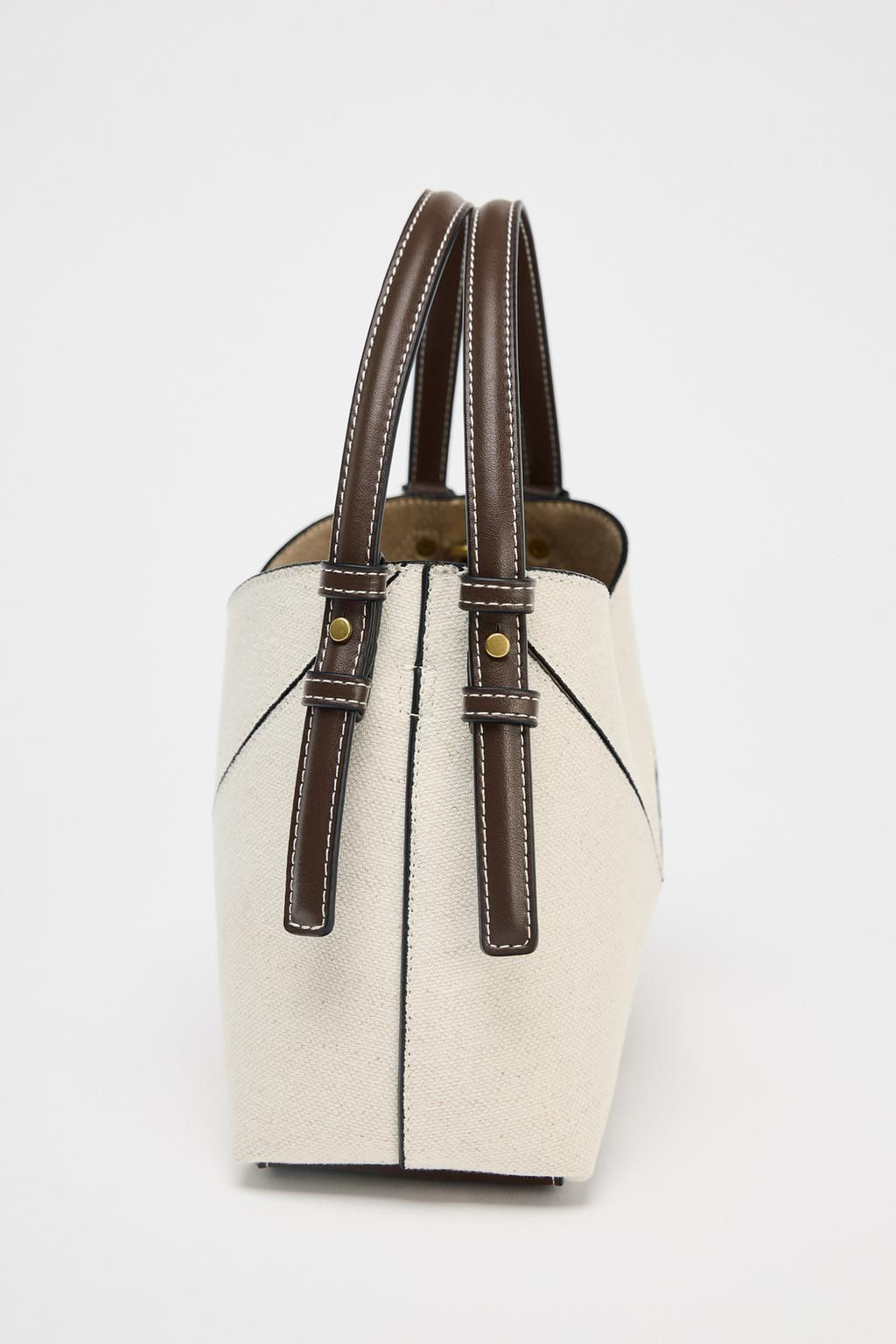 CONTRAST CANVAS MINI TOTE BAG - Zara фото 5