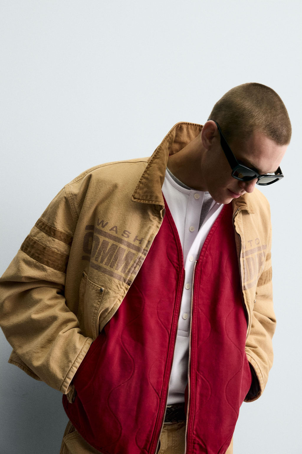 WASHED NFL WASHINGTON COMMANDERS EMBROIDERED PATCH JACKET - Zara фото 8