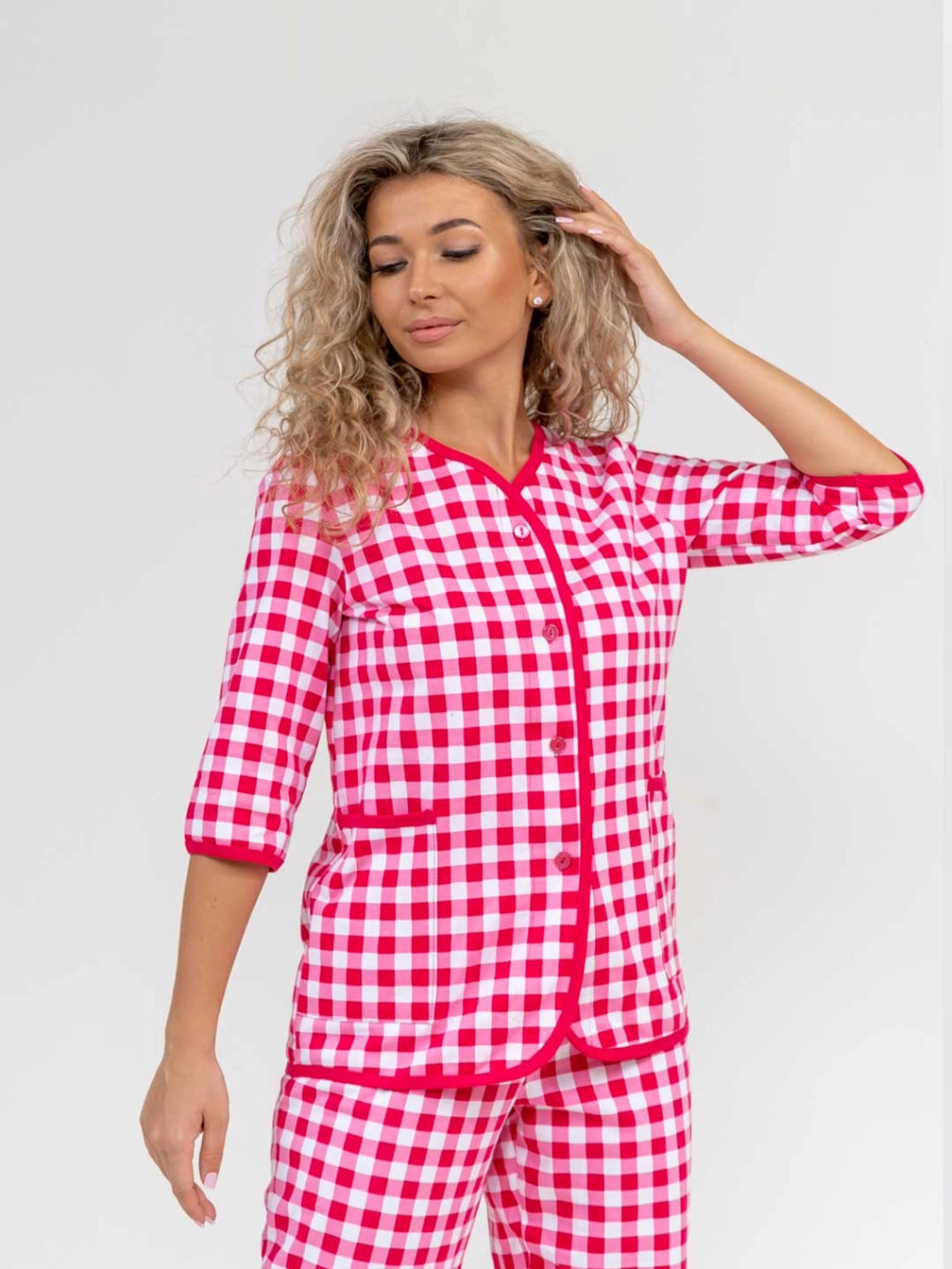 Костюм женский, цвет белый розовый