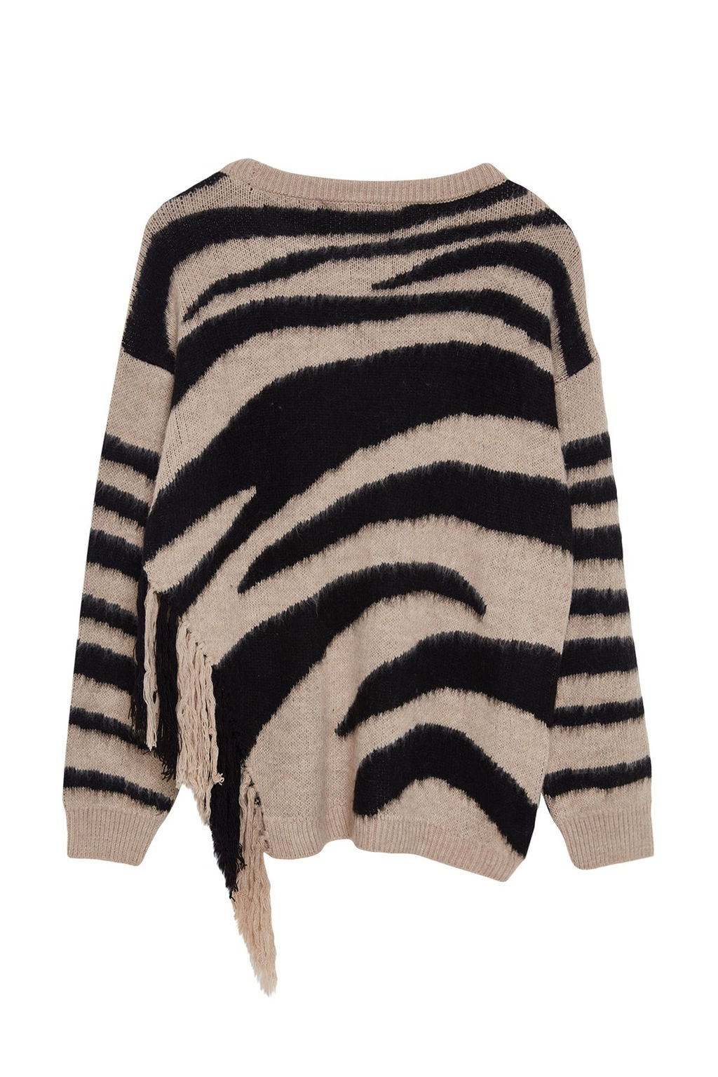 Vizon Yumusak Dokulu Zebra Desenli Triko Kazak TWOAW25KZ00178 - Trendyolmilla фото 7