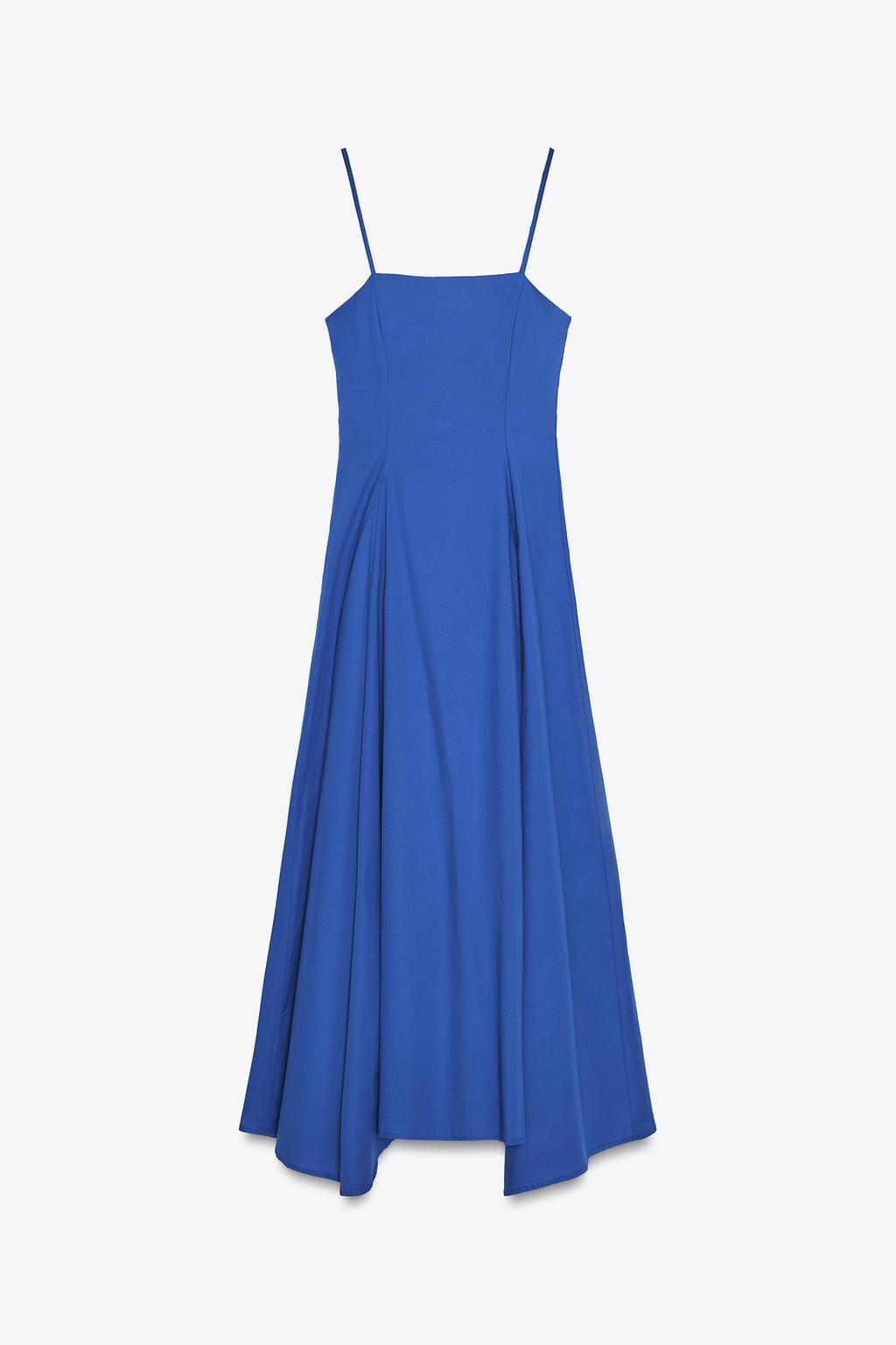 ASYMMETRIC POPLIN MIDI DRESS - Zara фото 4