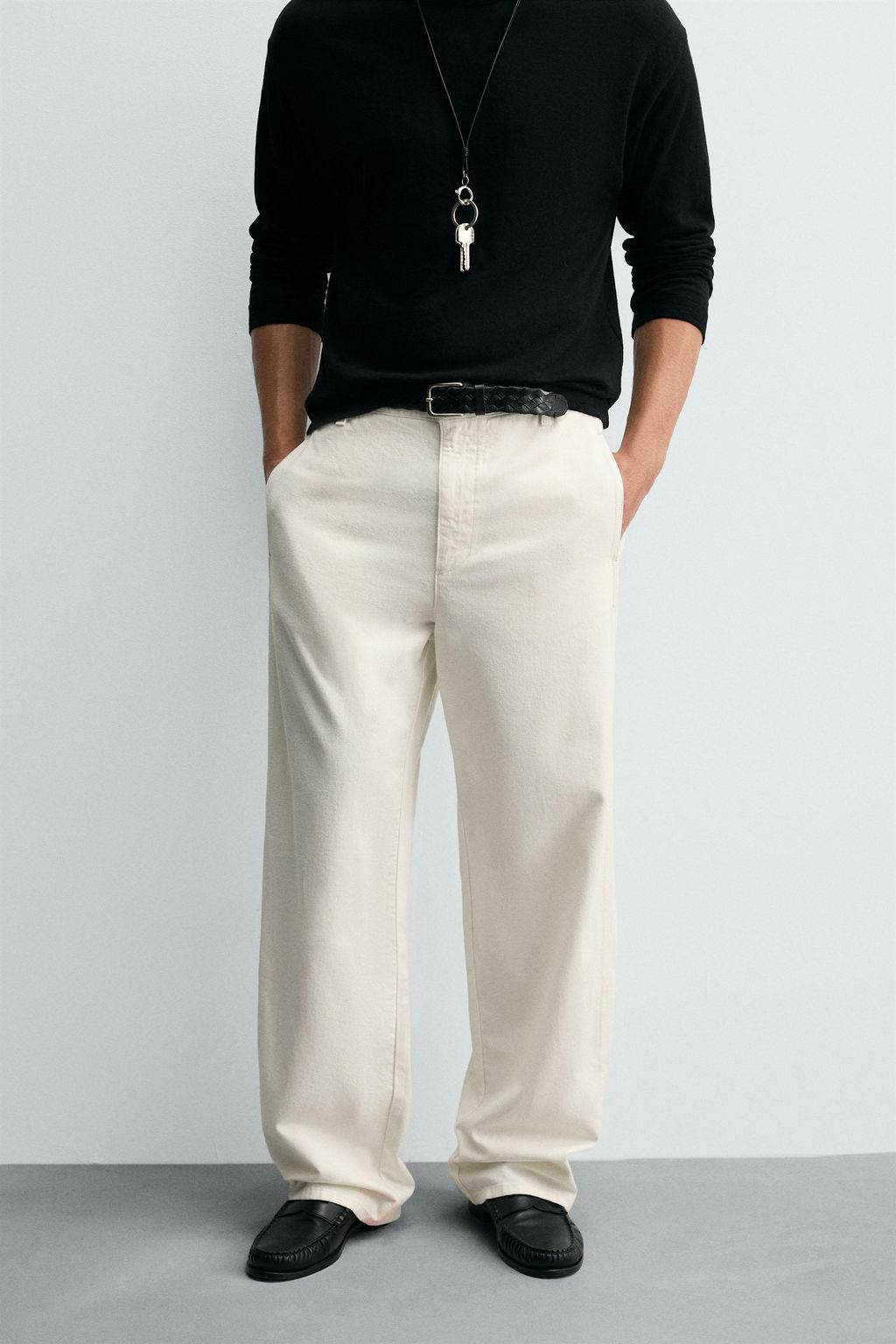 COTTON-HEMP CHINO TROUSERS - Zara фото 11