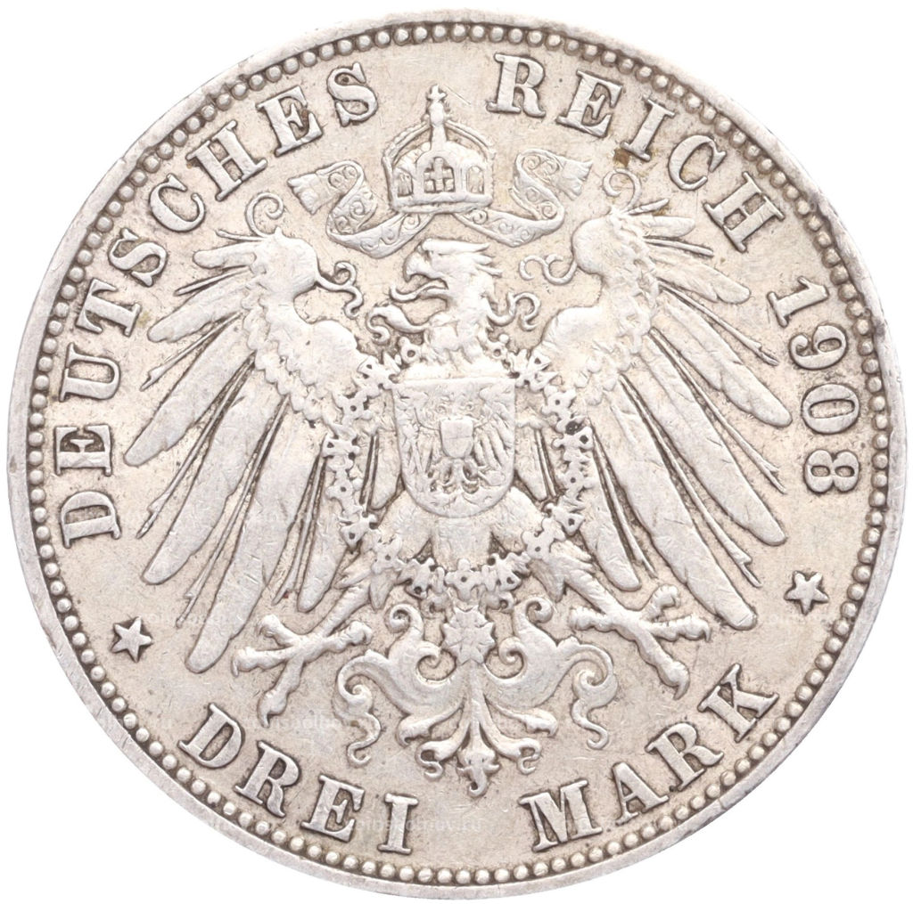 3 марки 1908 года А Германия (Пруссия)